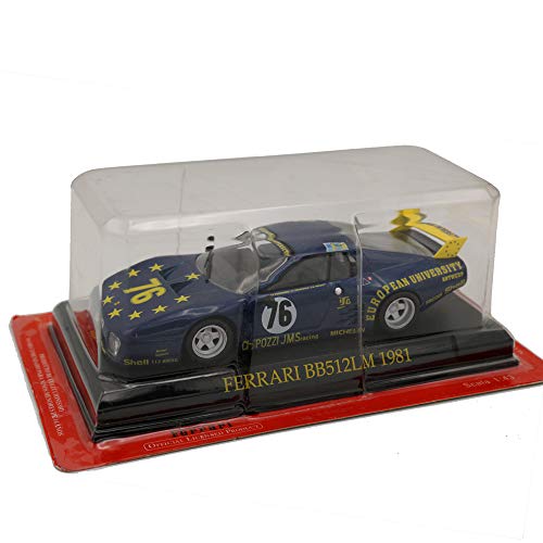 EBOND Die Cast Modellino Auto Ferrari BB512LM 1981 - Scala 1:43 - Blu-Giallo 0071