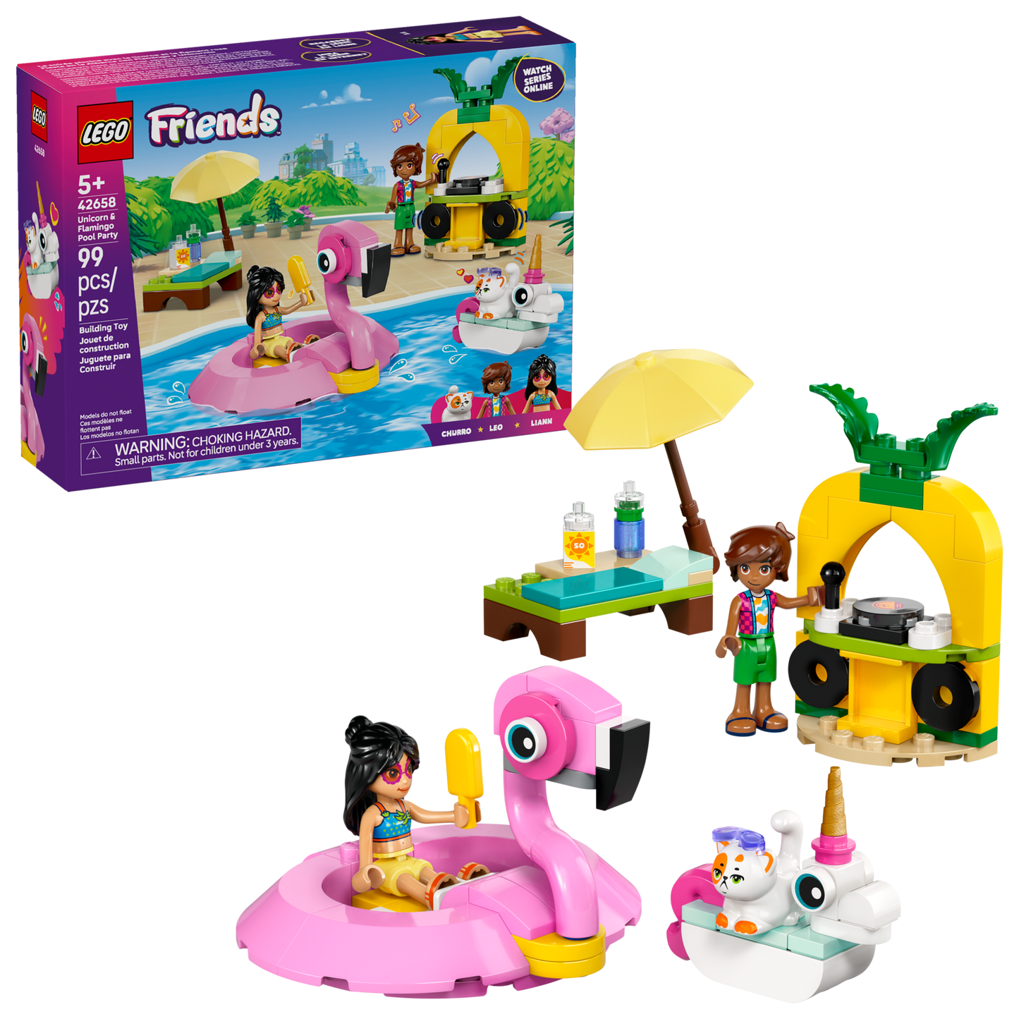 LEGO 42658 Pool Party con unicorno e fenicottero