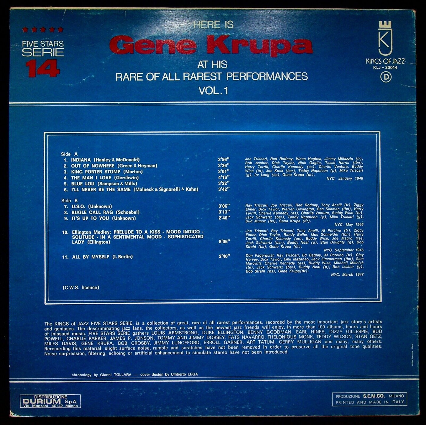 EBOND Gene Krupa - Here Is Gene Krupa At His Rare Vol 1 Vinile V059047