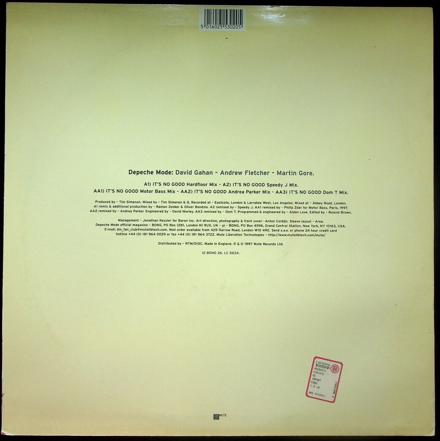 EBOND Depeche Mode - It's No Good Vinile V059030