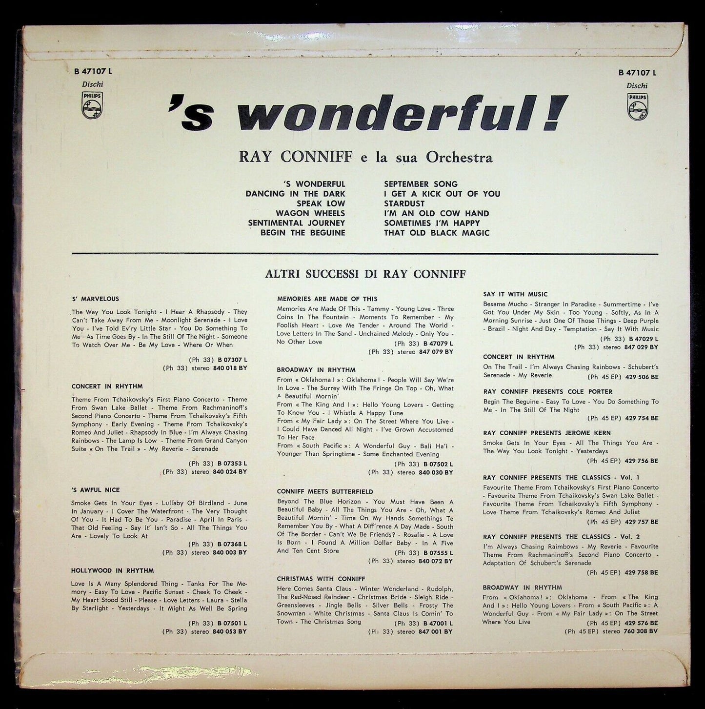 EBOND Ray Conniff S'wonderful Vinile V062074