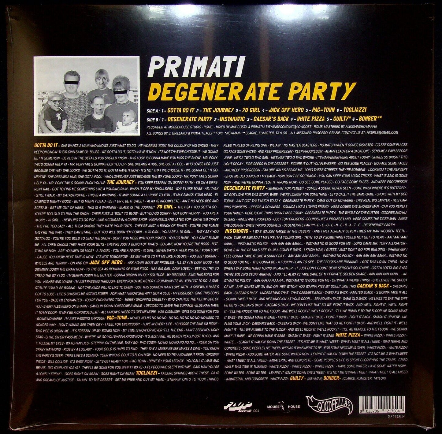EBOND Primati - Degenerate Party Vinile V059112