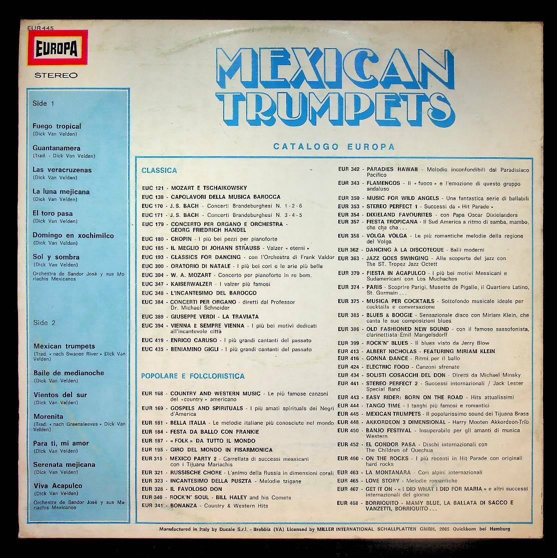 EBOND Orchestra De Sandor Jose Mariachis Mexicanos - Mexican Trumpets - V056110 Vinile V056110