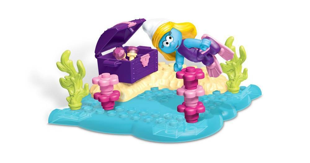 EBOND Mega Bloks Smurfs PUFFETTA SUBACQUEA 10738 Snorkelling Smurfette