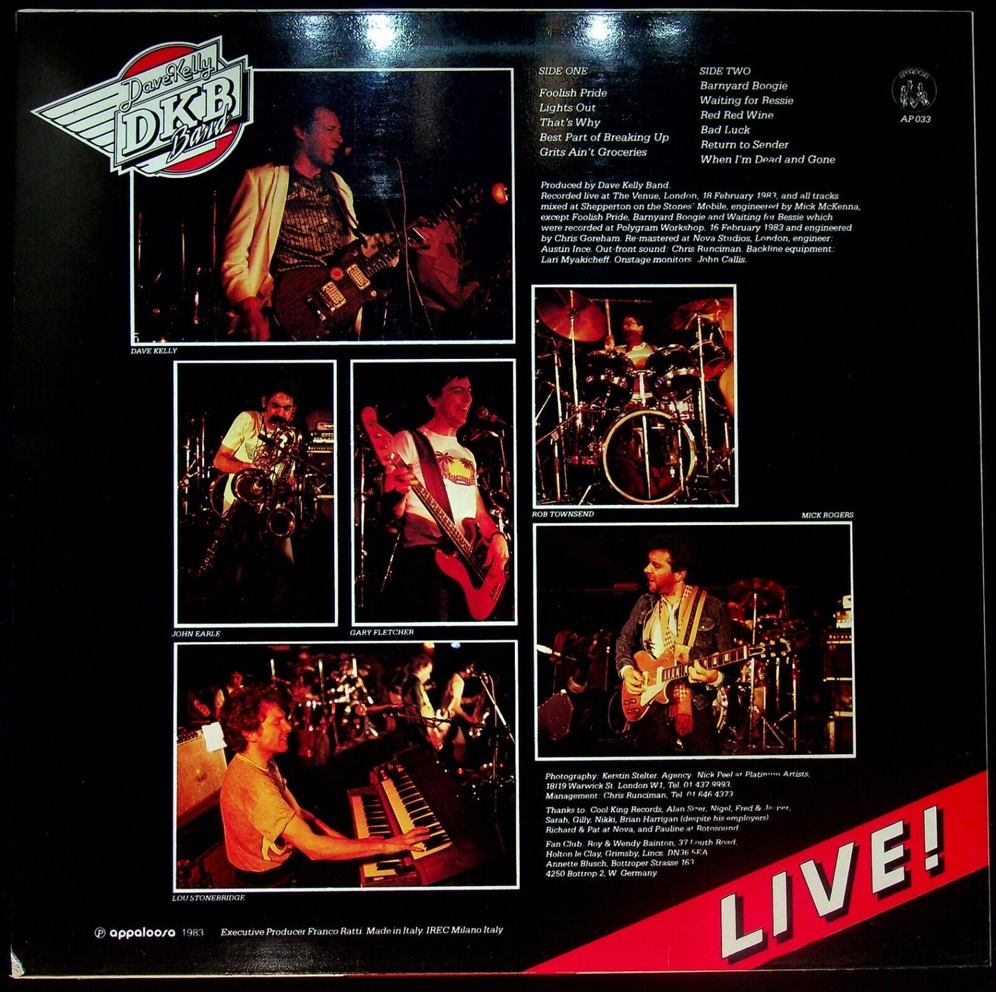EBOND Dave Kelly Band - Live! Vinile V059082