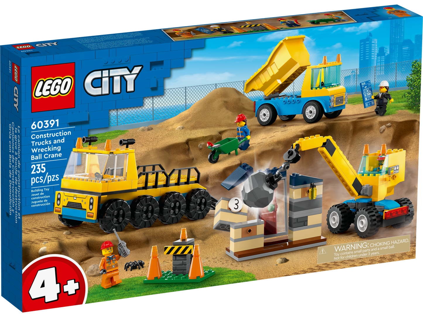 LEGO 60391 Camion da cantiere e gru con palla da demolizione
