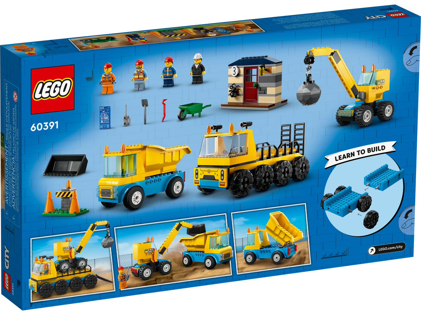 LEGO 60391 Camion da cantiere e gru con palla da demolizione