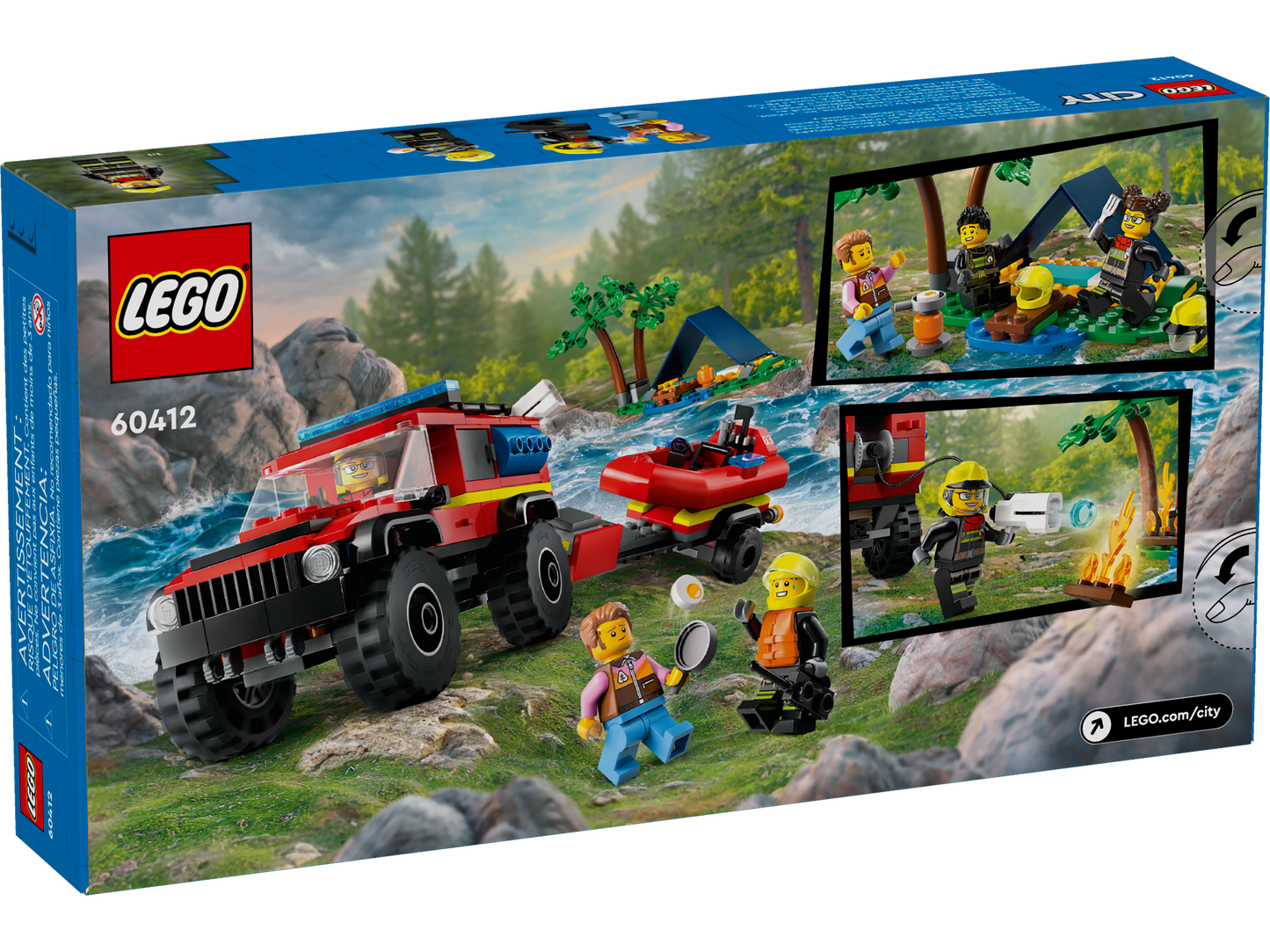 LEGO 60412 Fuoristrada antincendio e gommone di salvataggio