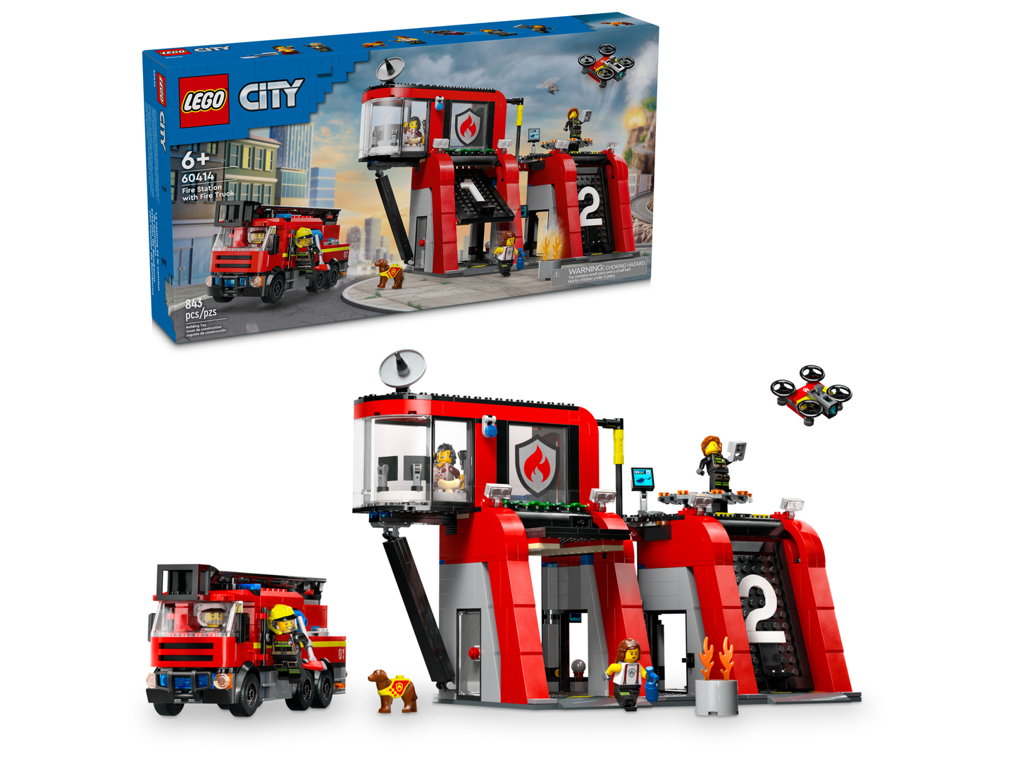 LEGO 60414 Caserma dei pompieri e autopompa
