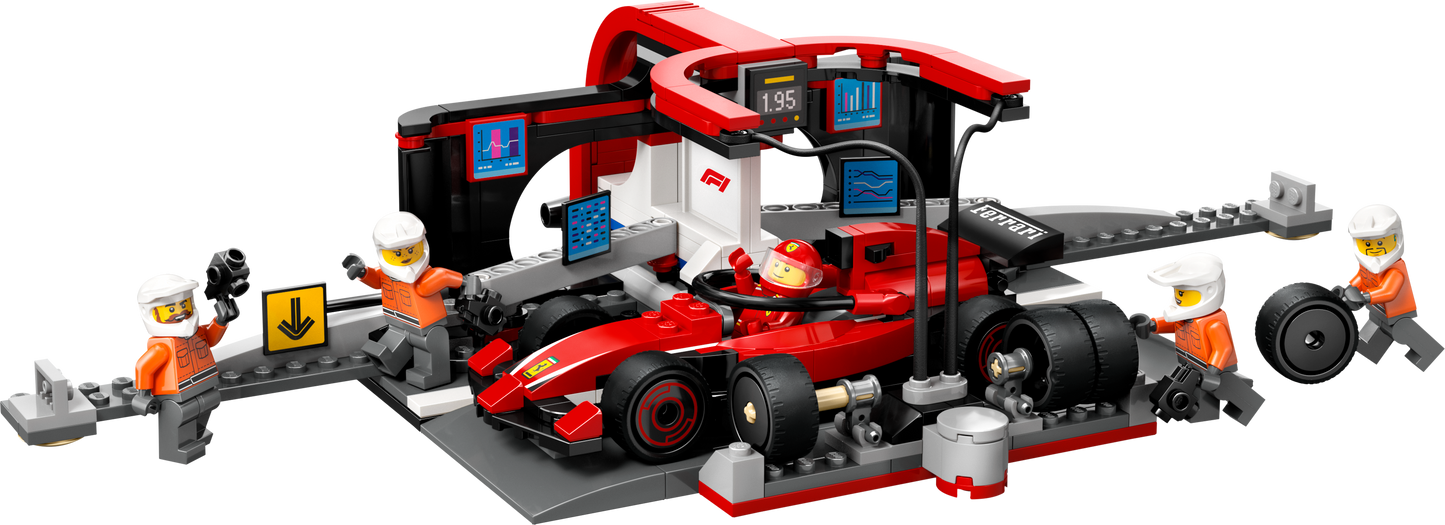 LEGO 60443 Pitstop e meccanici con monoposto Ferrari F1®