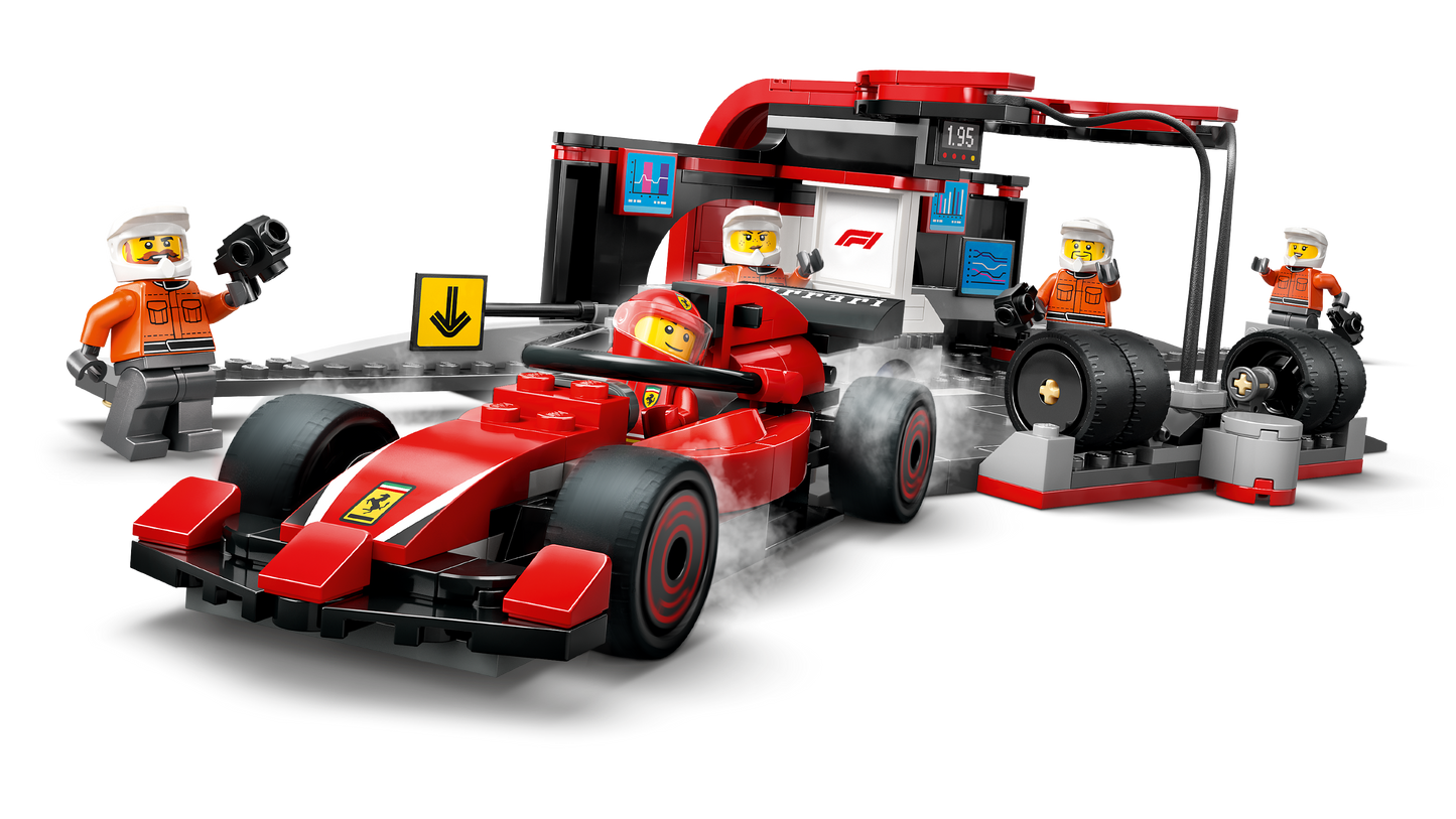 LEGO 60443 Pitstop e meccanici con monoposto Ferrari F1®