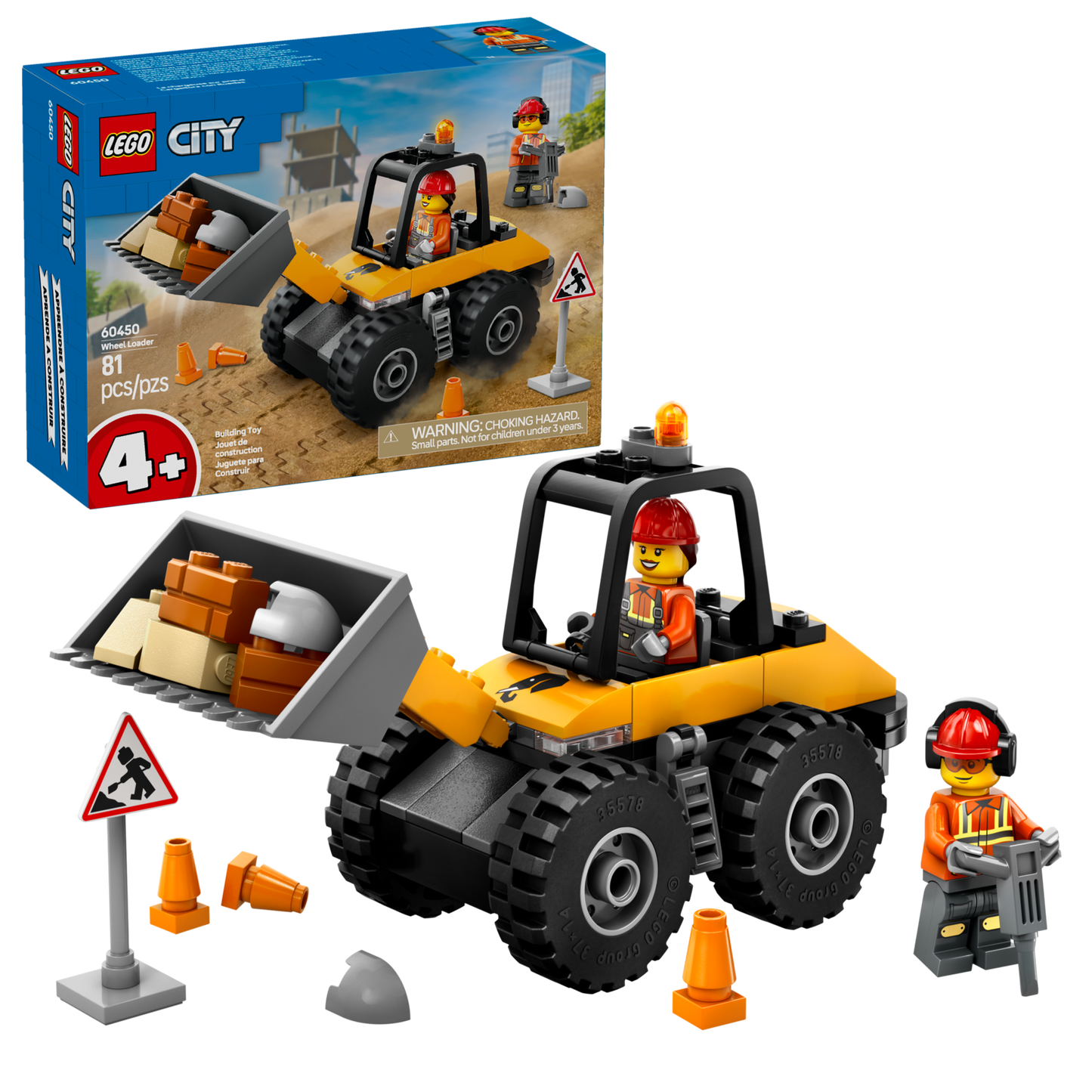 LEGO 60450 Pala gommata gialla