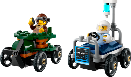 LEGO 60459 Pack veicoli da corsa: aereo contro letto d’ospedale
