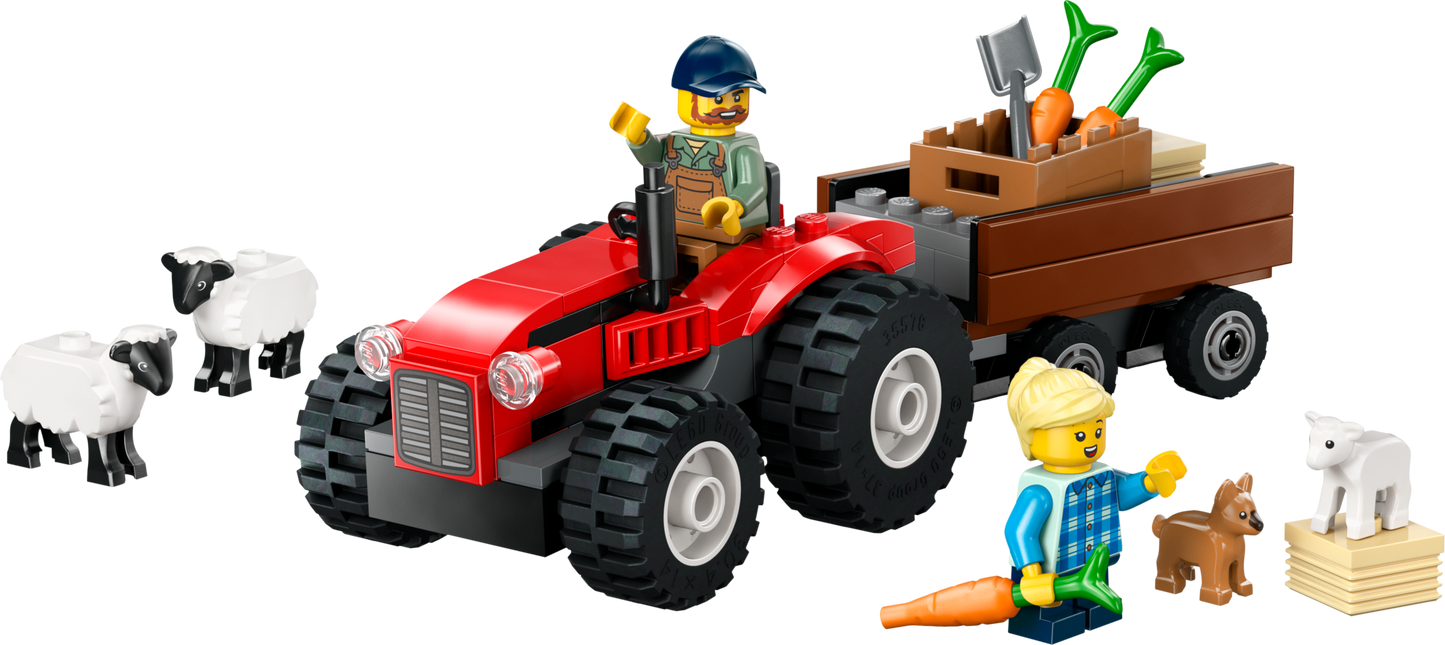 LEGO 60461 Trattore agricolo rosso con rimorchio e pecore