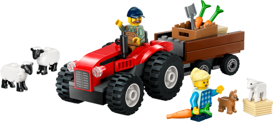 LEGO 60461 Trattore agricolo rosso con rimorchio e pecore