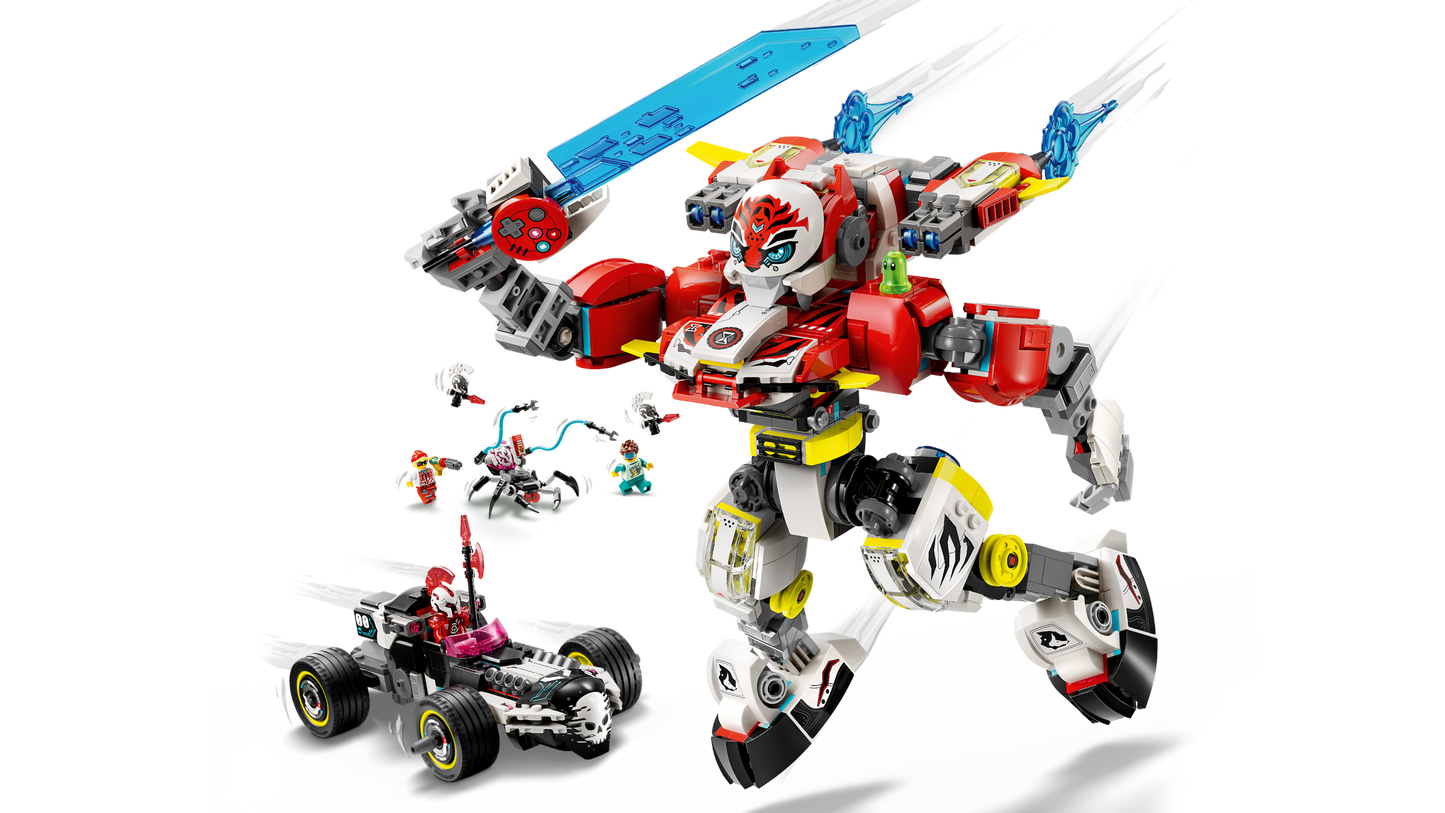 LEGO 71497 Mech tigre di Cooper e Bolide di Zero