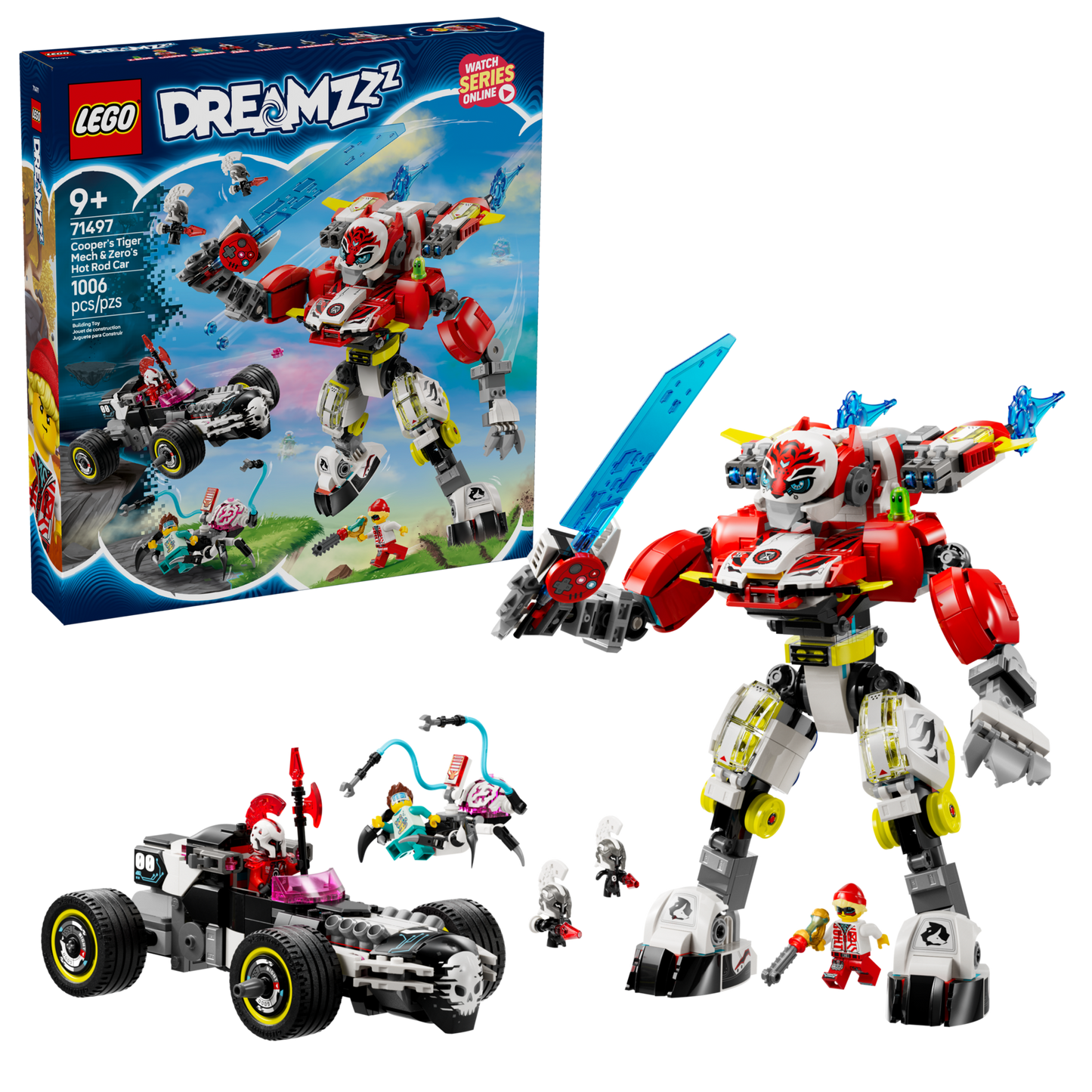 LEGO 71497 Mech tigre di Cooper e Bolide di Zero
