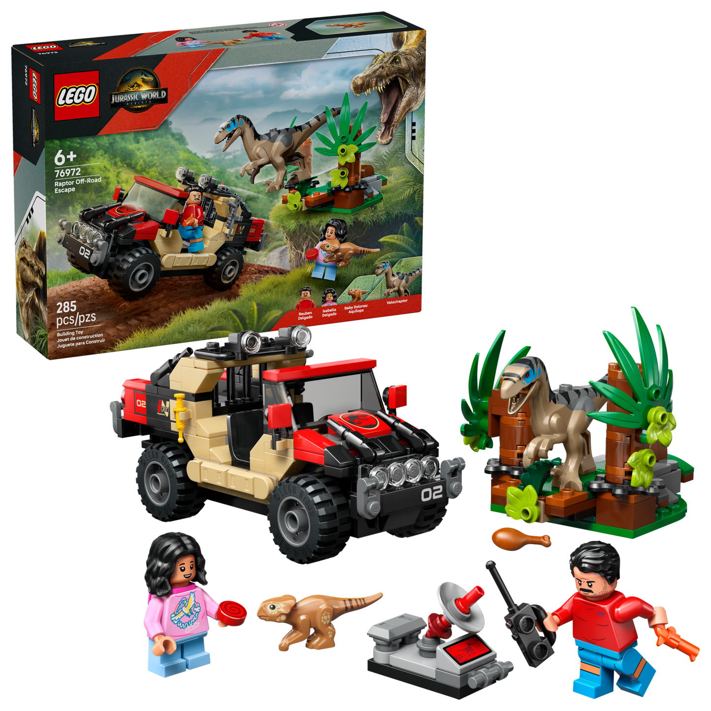 LEGO 76972 Fuga dal Raptor sul fuoristrada