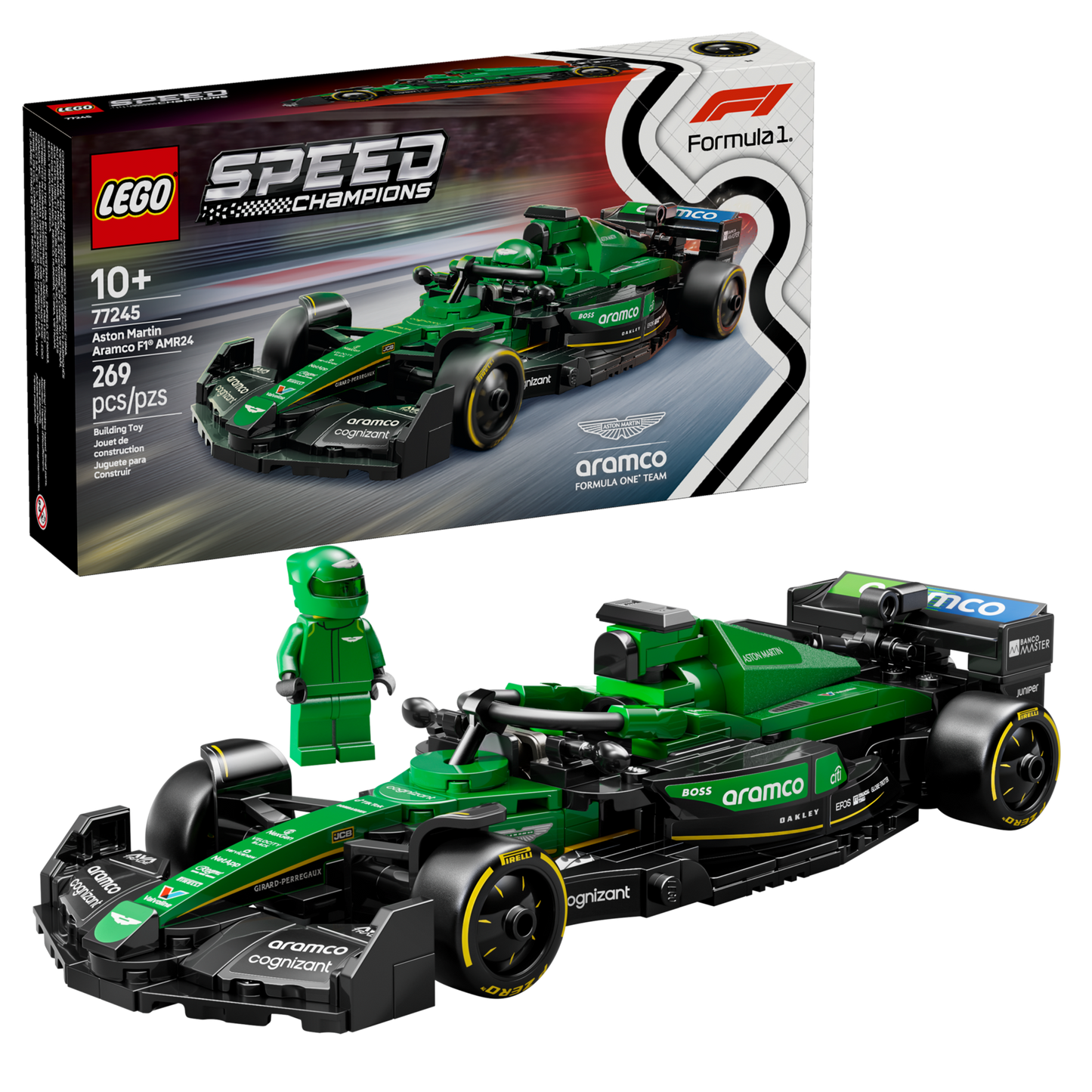 LEGO 77245 Auto da corsa Aston Martin Aramco F1® AMR24