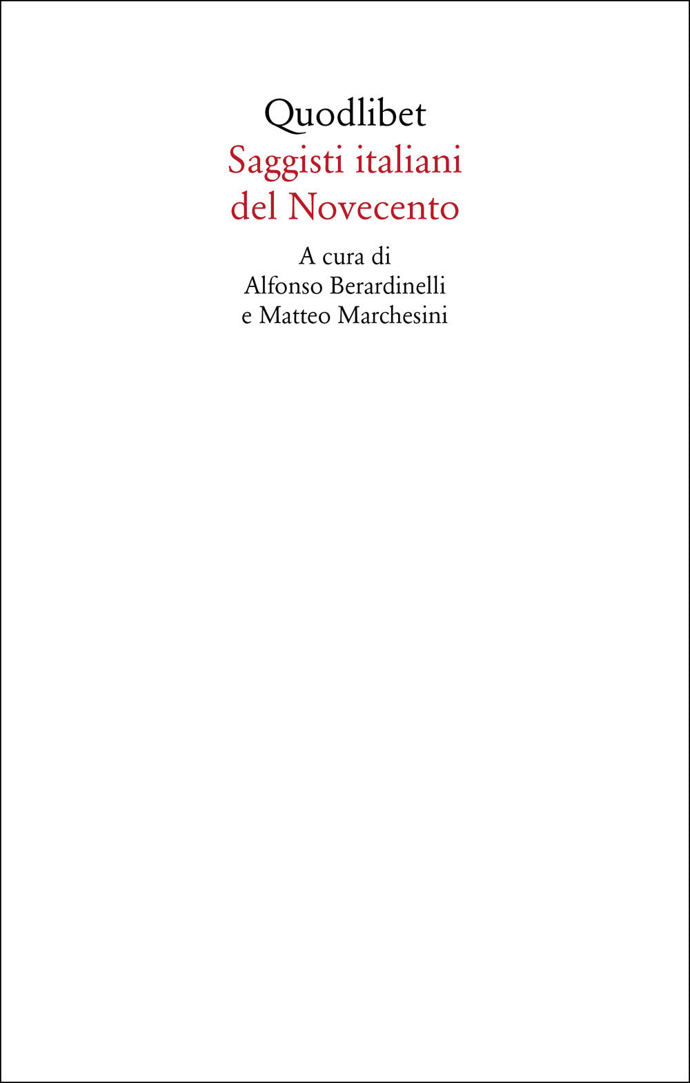 Saggisti Italiani Del Novecento -
