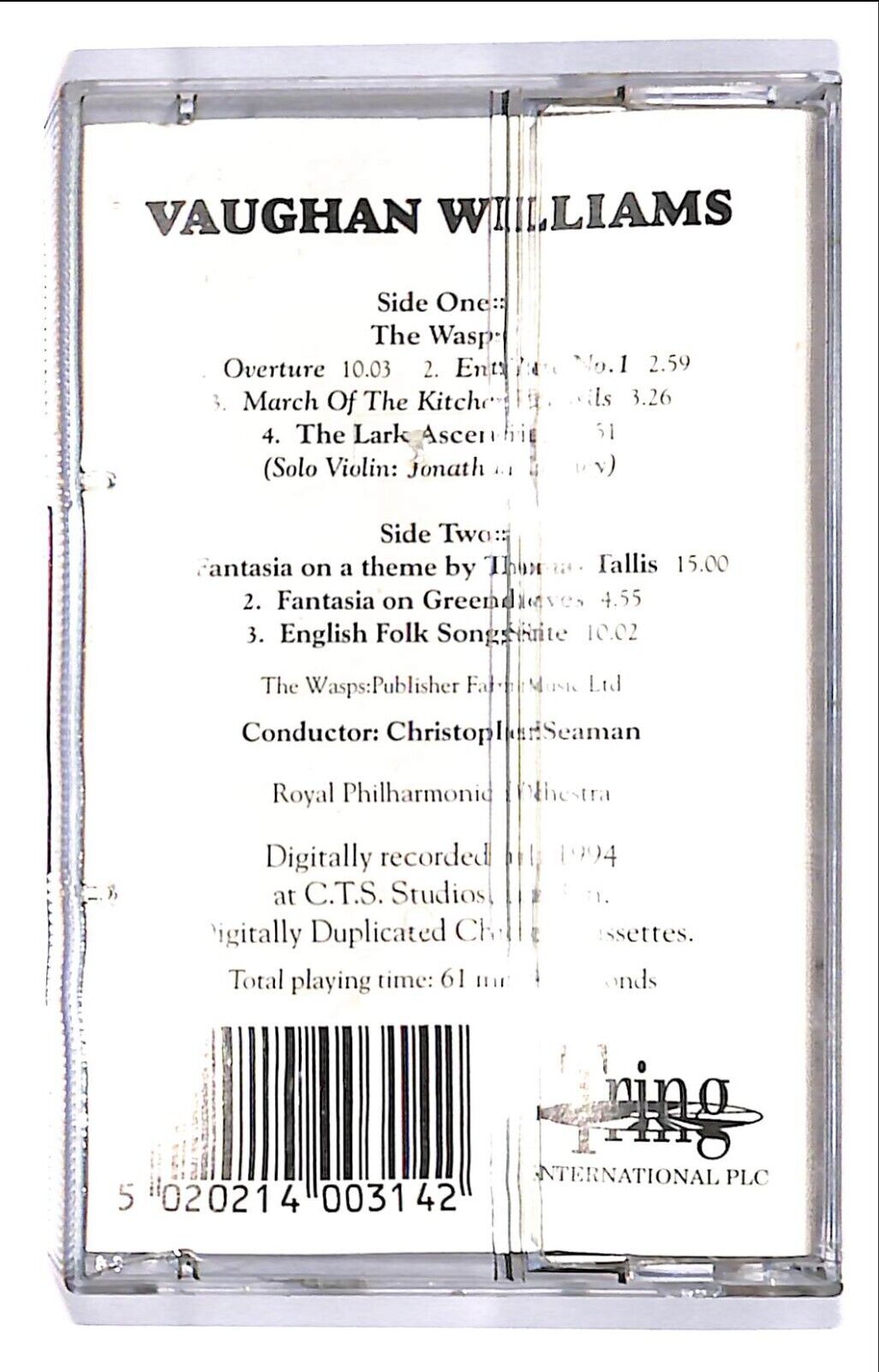 EBOND Royal Philharmonic Orchestra - Vaughan Williams Cassetta CA000160