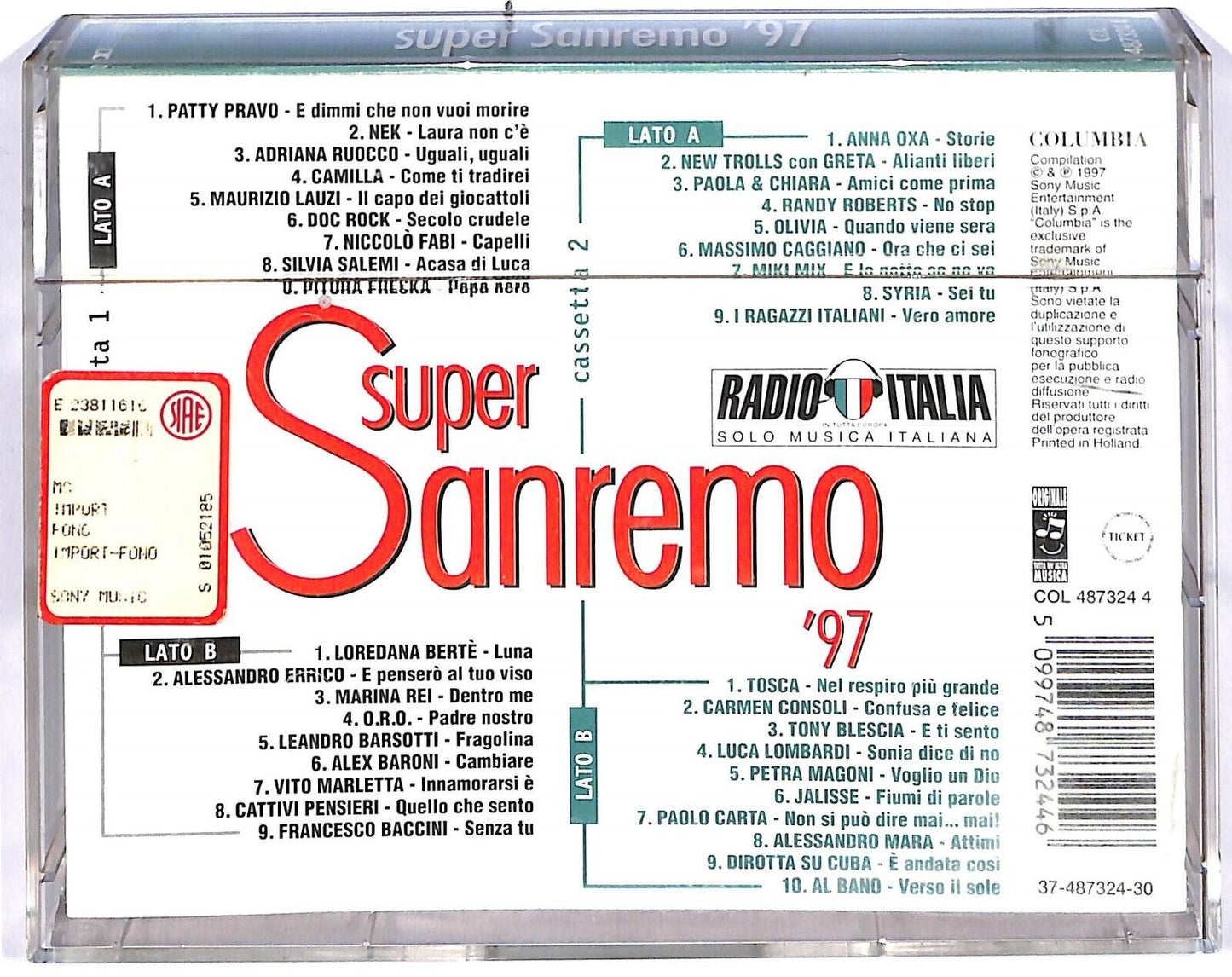 EBOND Various - Supersanremo 97 Cassetta CA000326