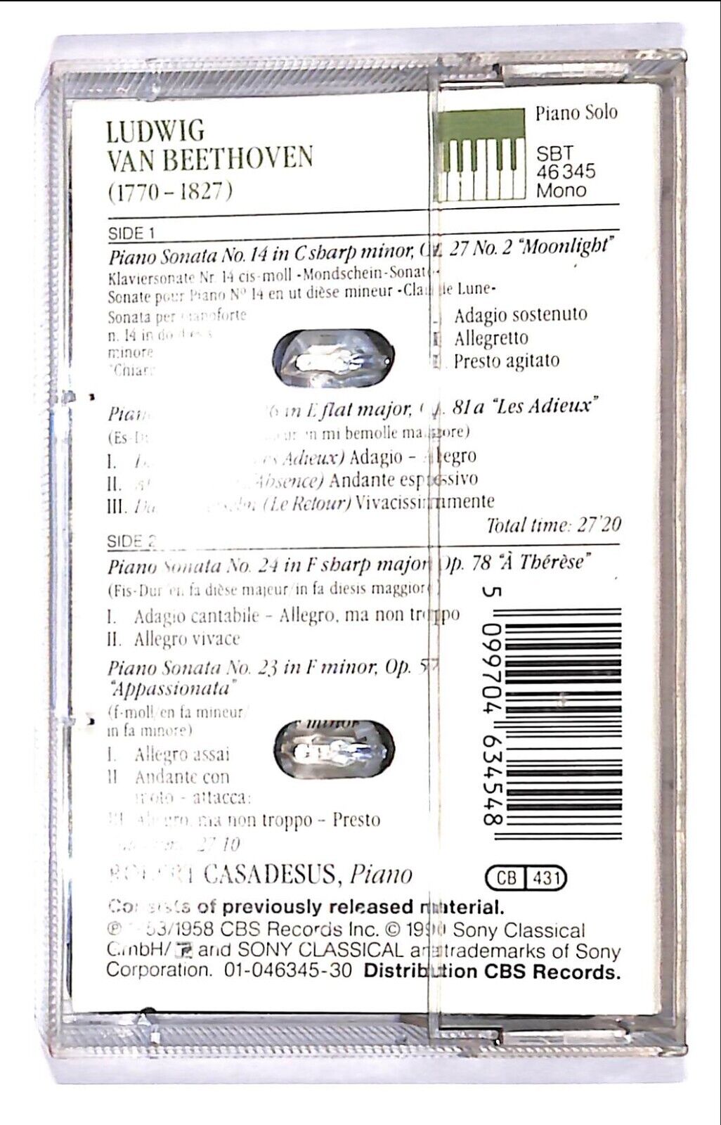 EBOND Beethoven - Piano Sonatas Nos.14 23 24 26 Cassetta CA000463