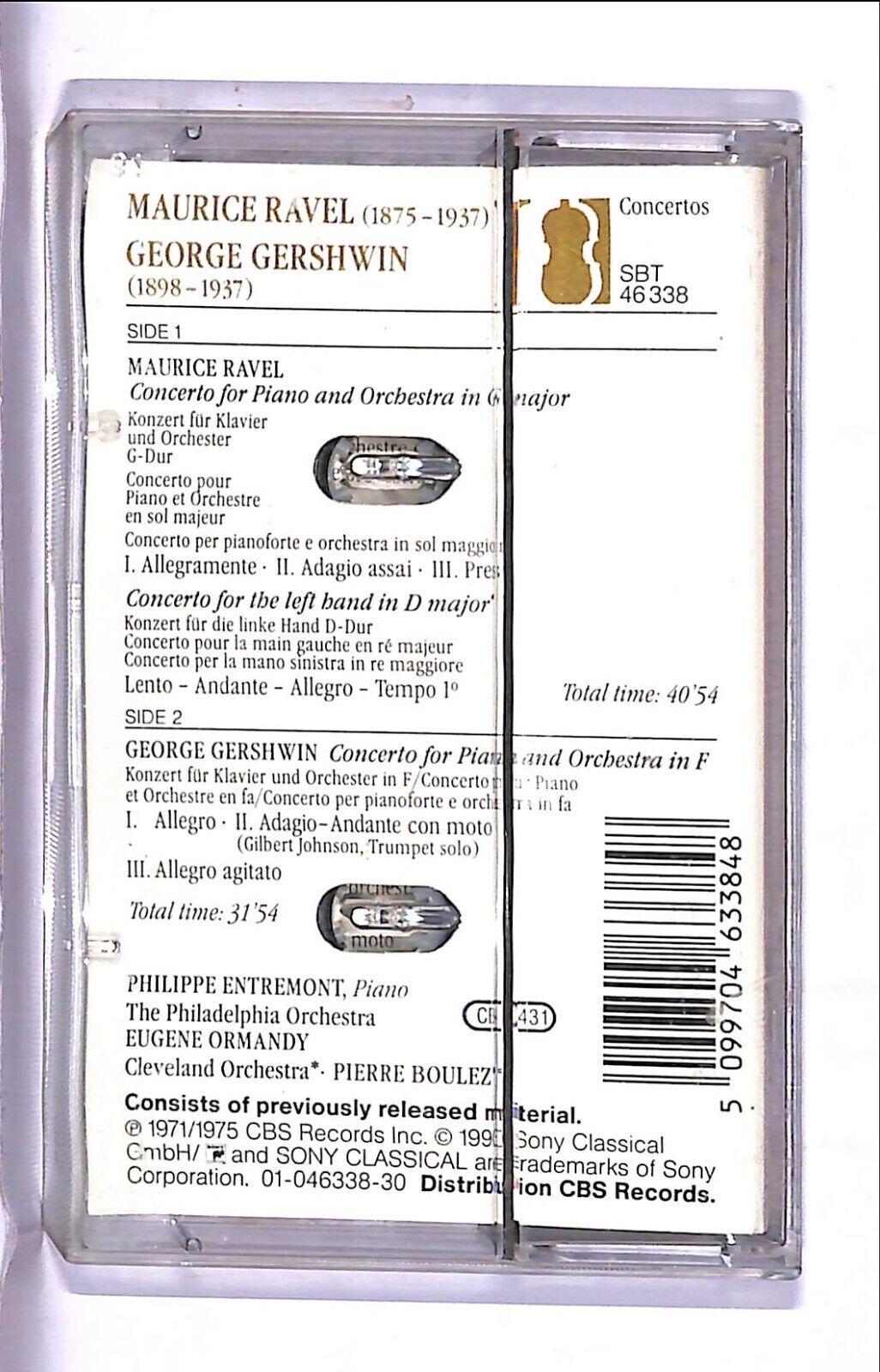 EBOND Gershwin Ravel -piano Concerto In F The 2 Pian Concertos Cassetta CA000740