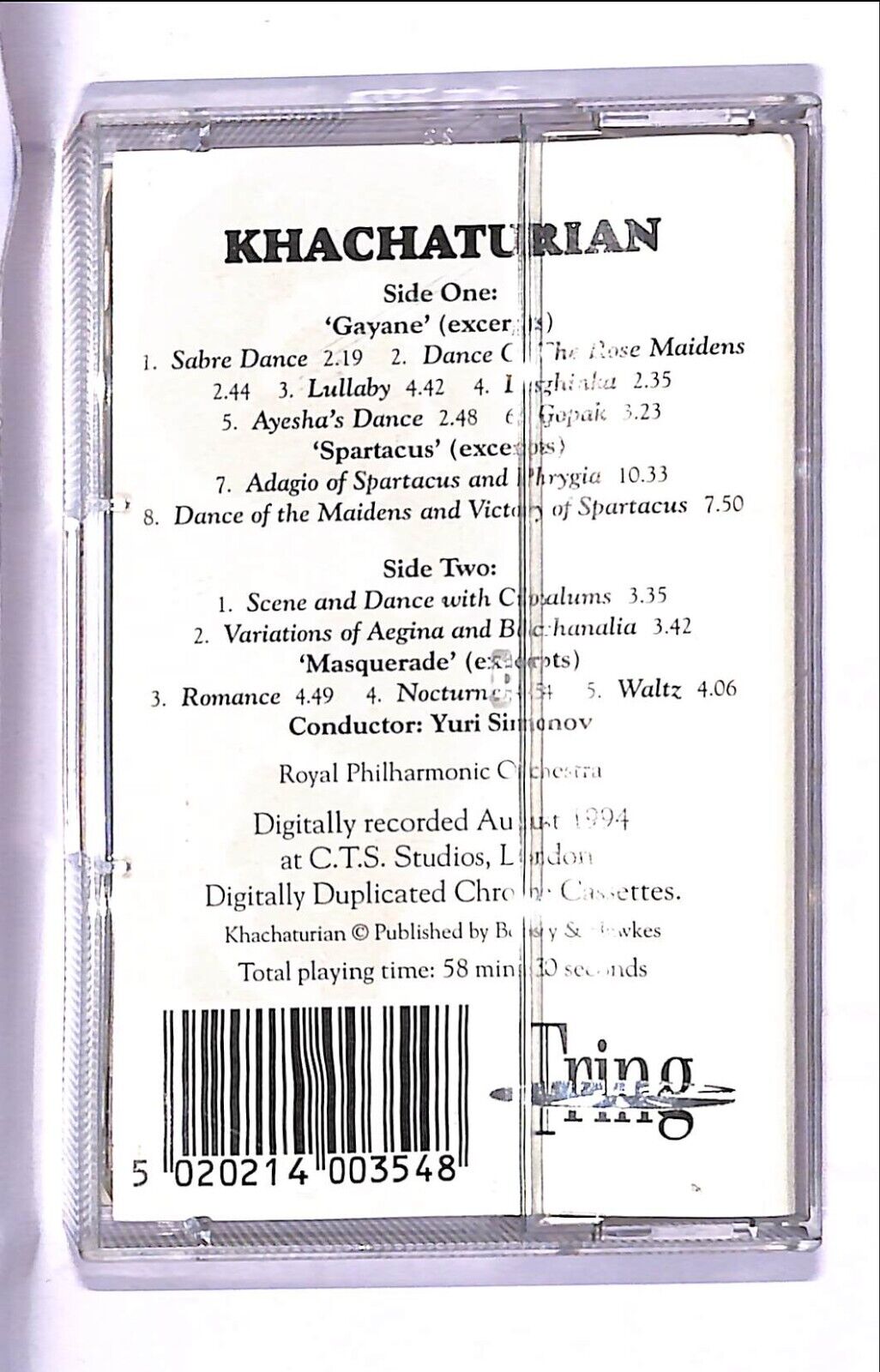 EBOND Royal Philharmonic - Khachaturian Cassetta CA000742