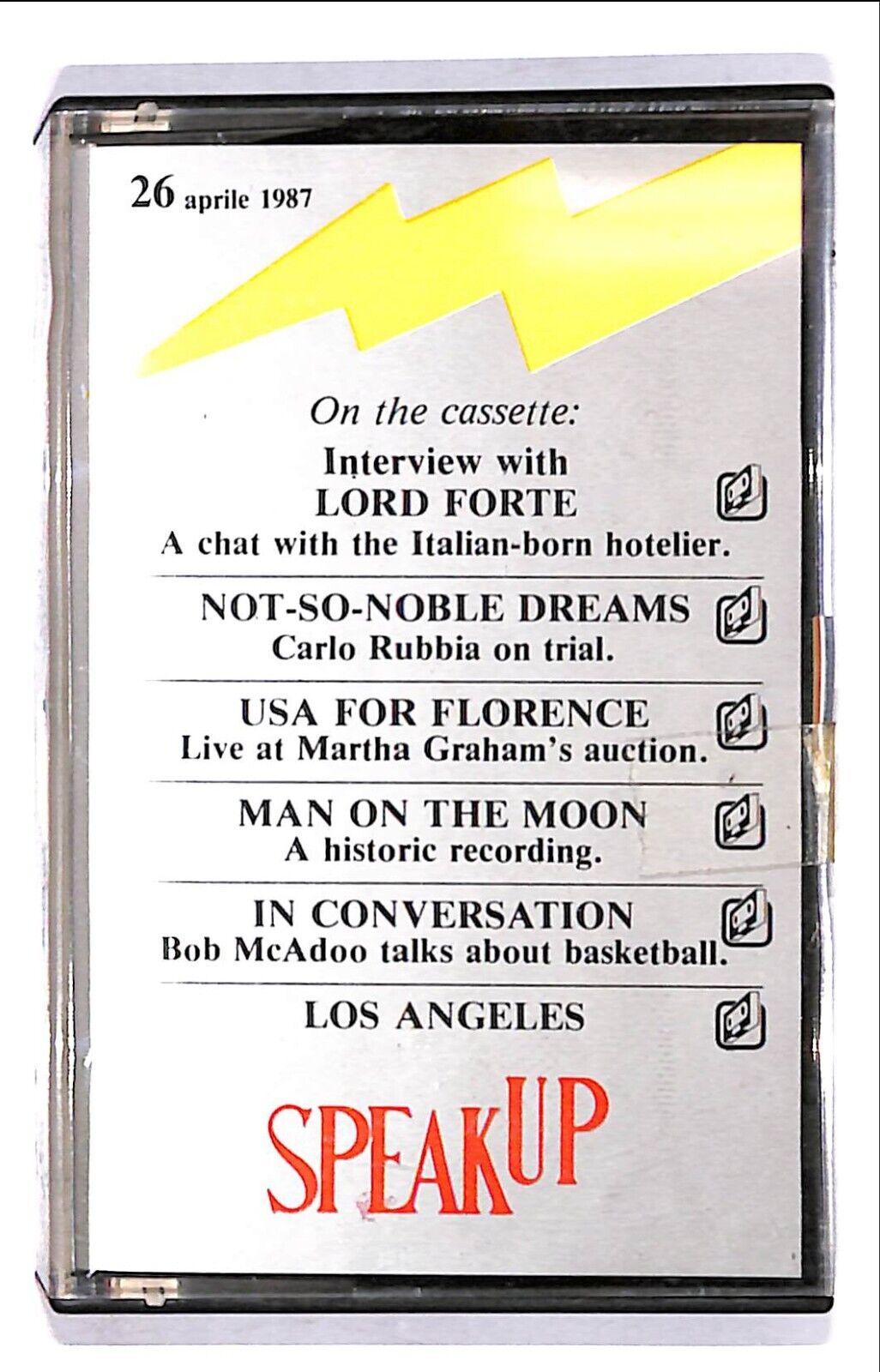 EBOND Various - Speakup 26 Aprile 1987 Cassetta CA000807