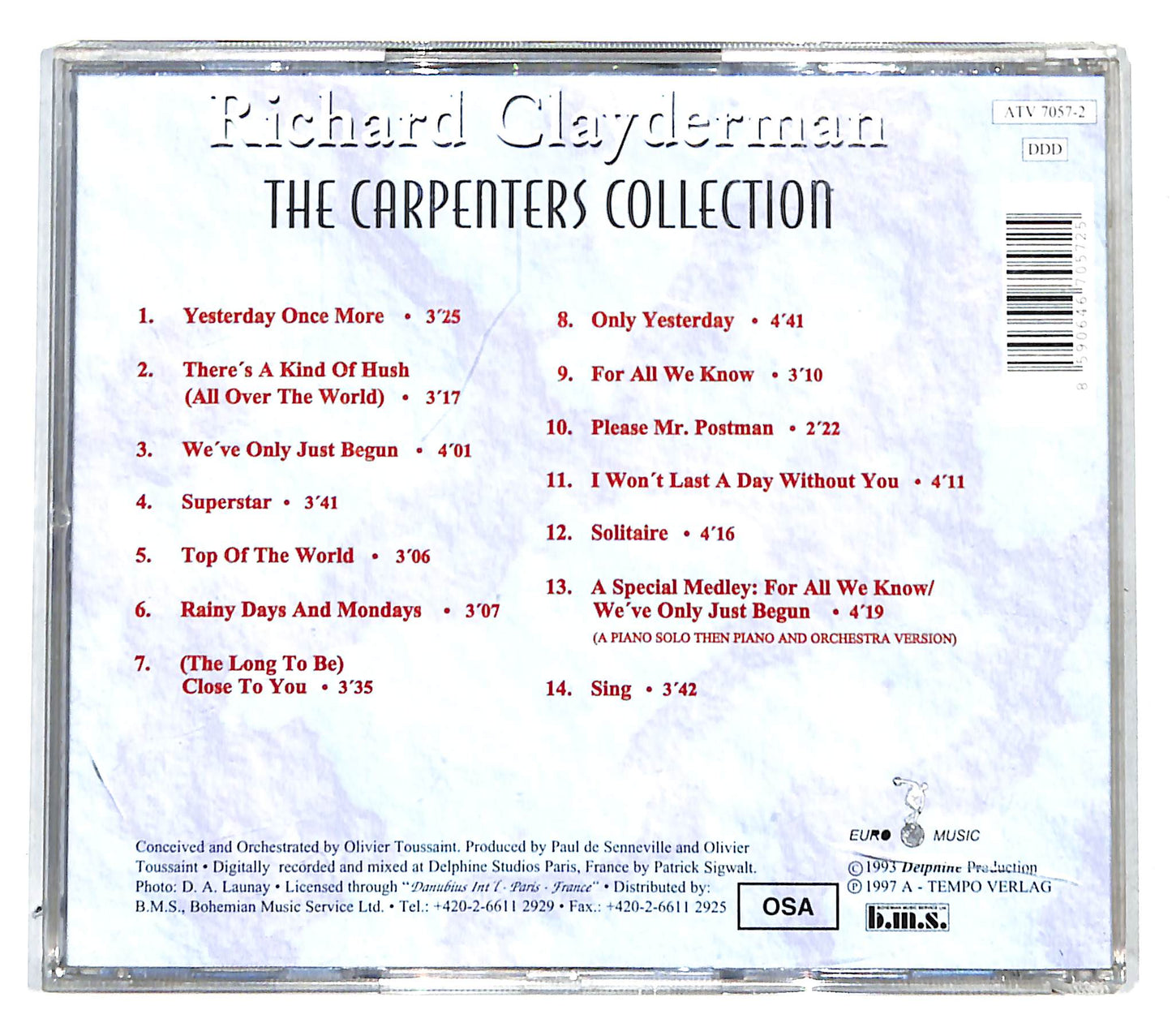 EBOND Richard Clayderman - The Carpenters Collection CD CB034307