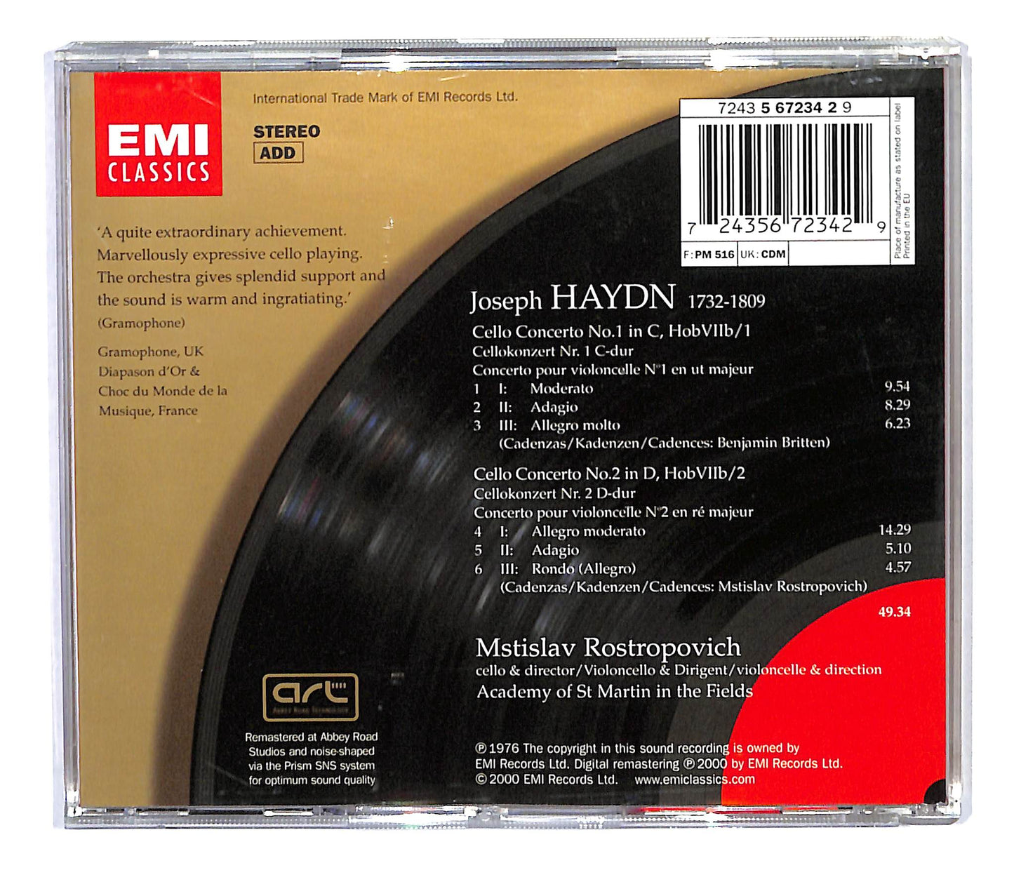 EBOND Haydn - Cello Concertos Rostropovich CD CB034343