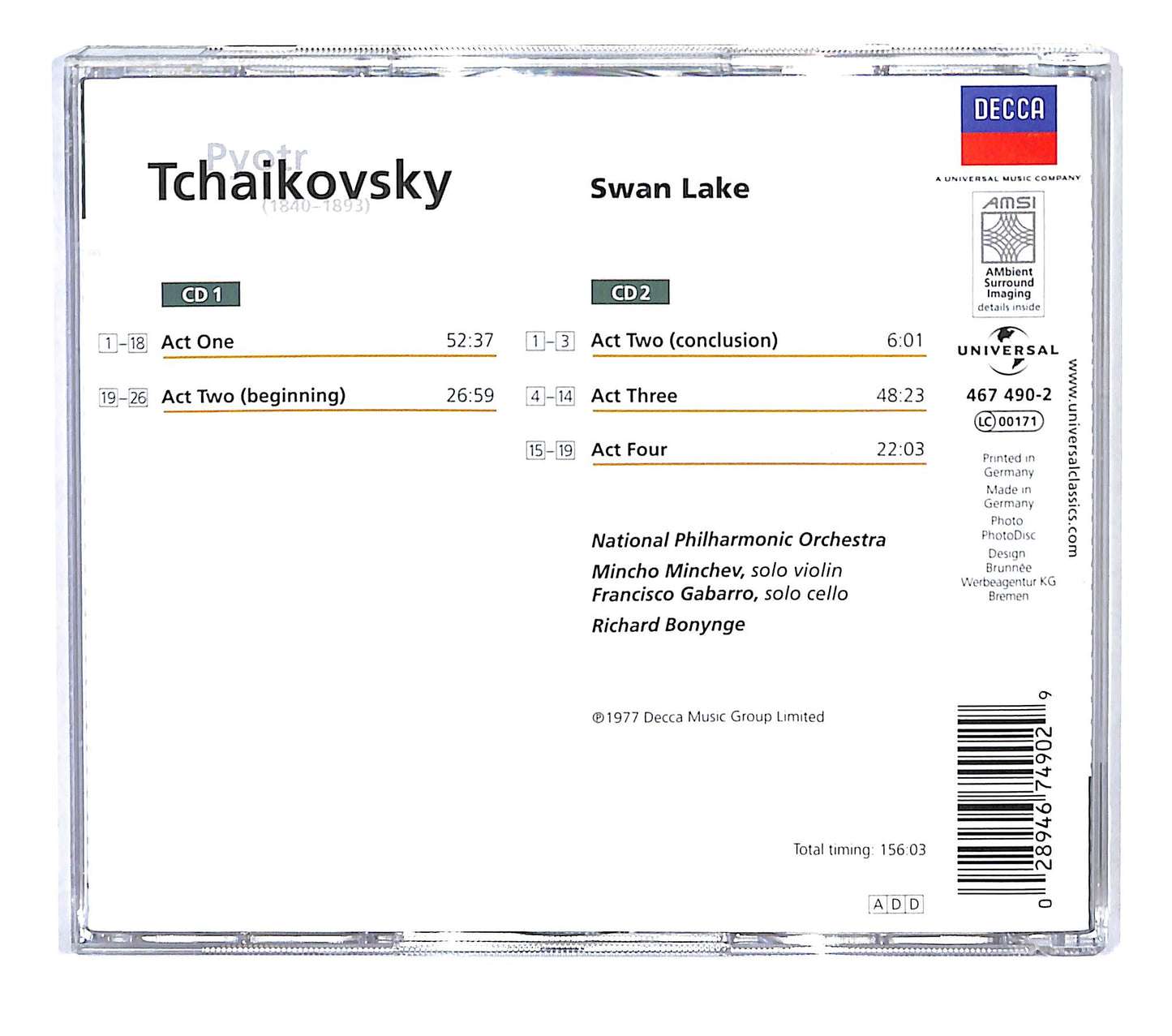 EBOND Pyotr Ilyich Tchaikovsky - Swan Lake CD CB034347