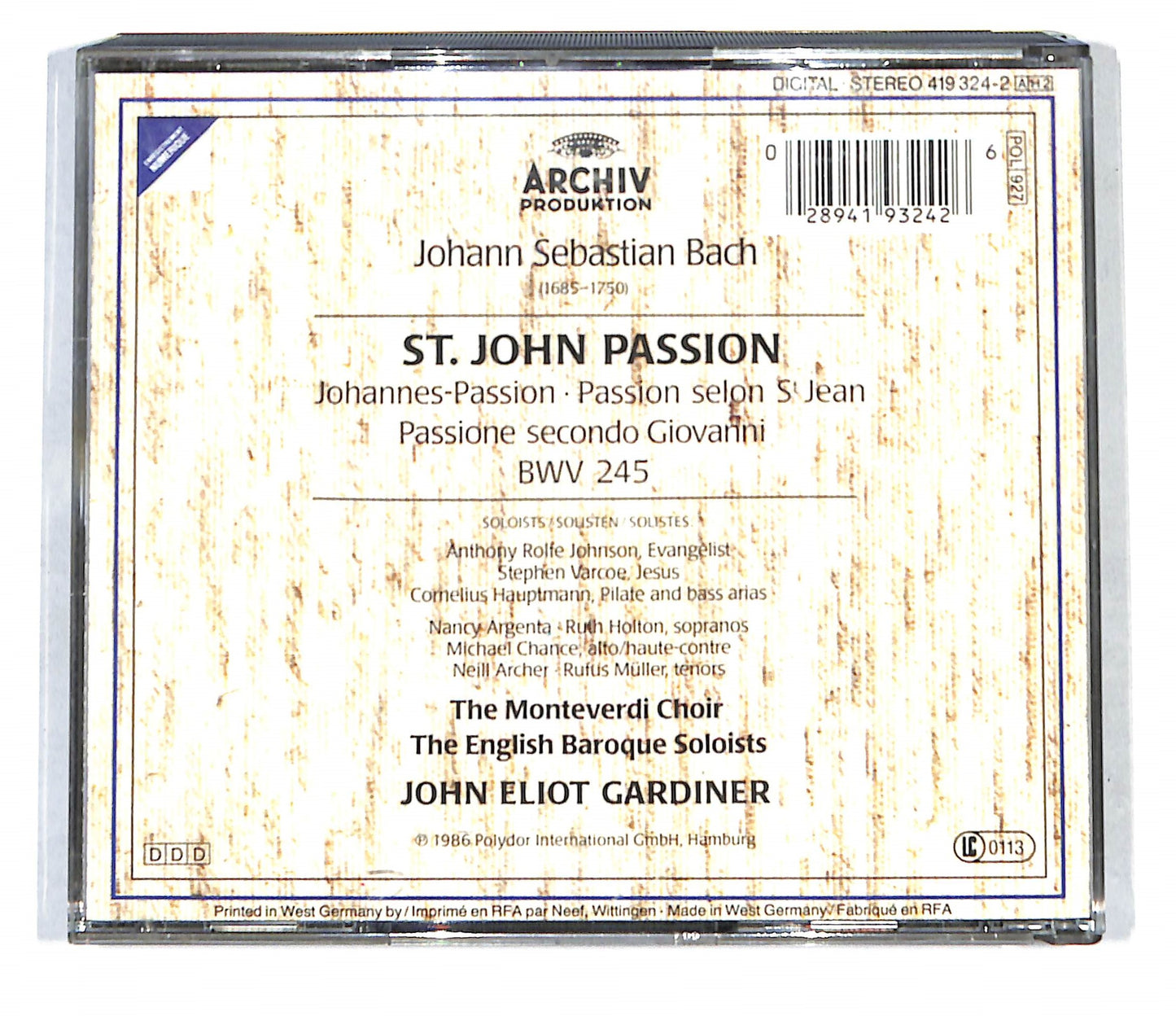EBOND J.S. Bach - St. John Passion CD CB034604