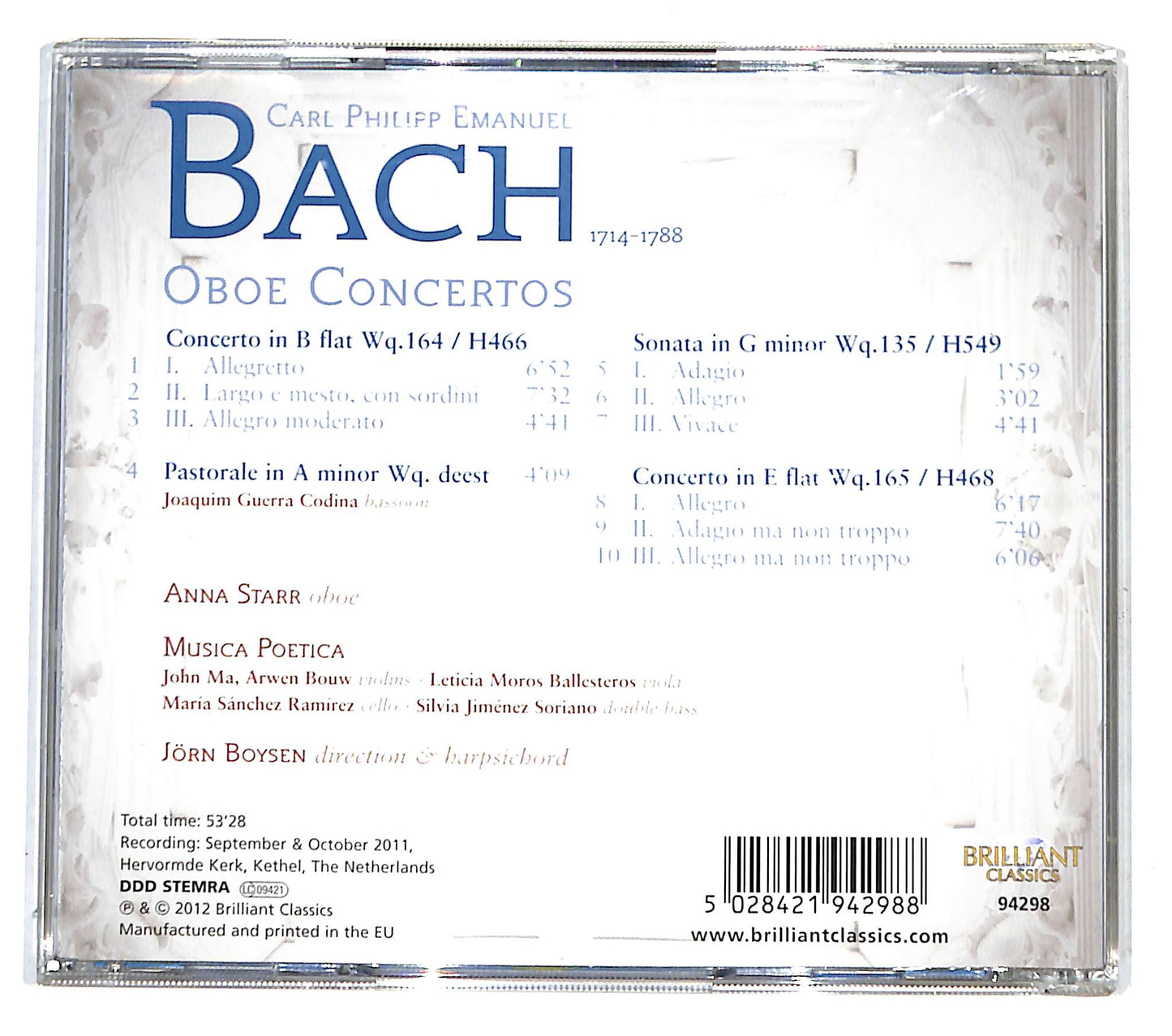 EBOND Carl Philipp Emanuel Bach - Concertos CD CB034613