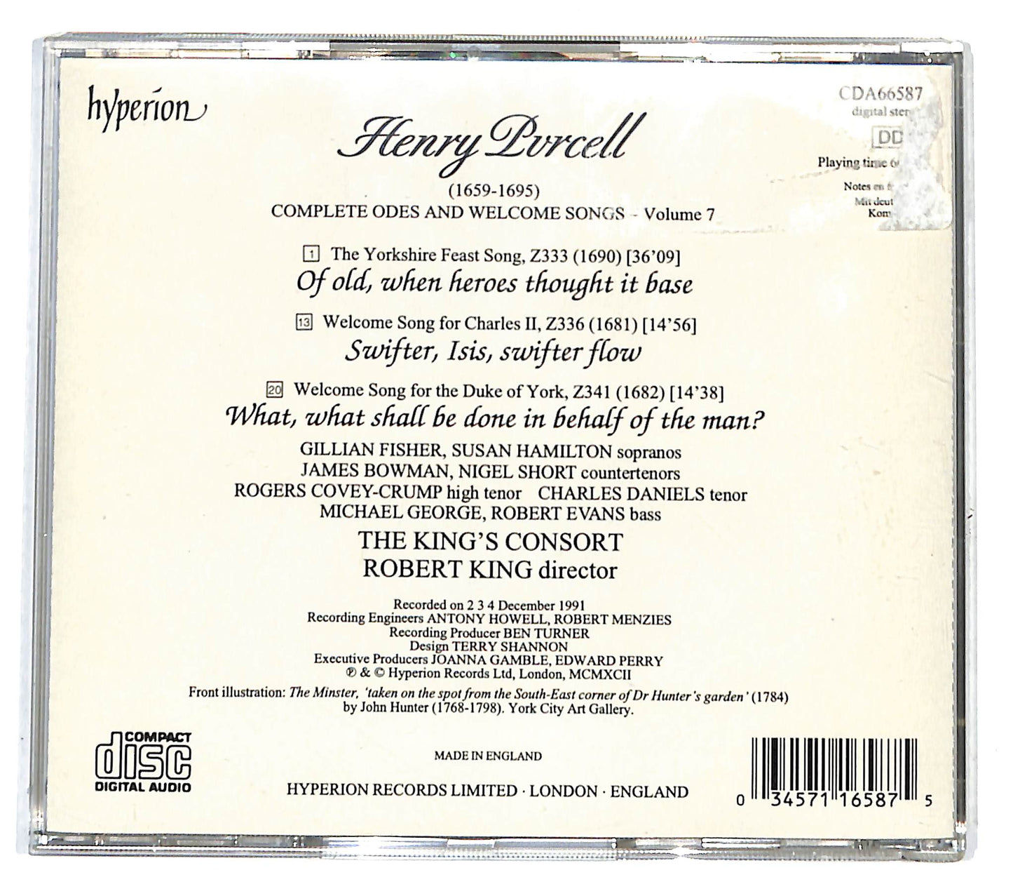 EBOND Purcell - Complete odes and welcome songs vol.7 CD CB034619