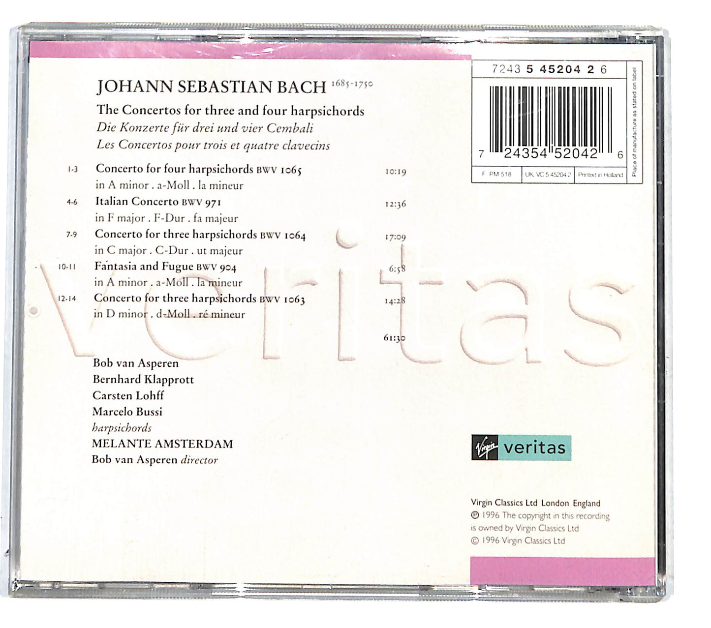 EBOND Bach - Concertos For 3 & 4 Harpsichords CD CB034620