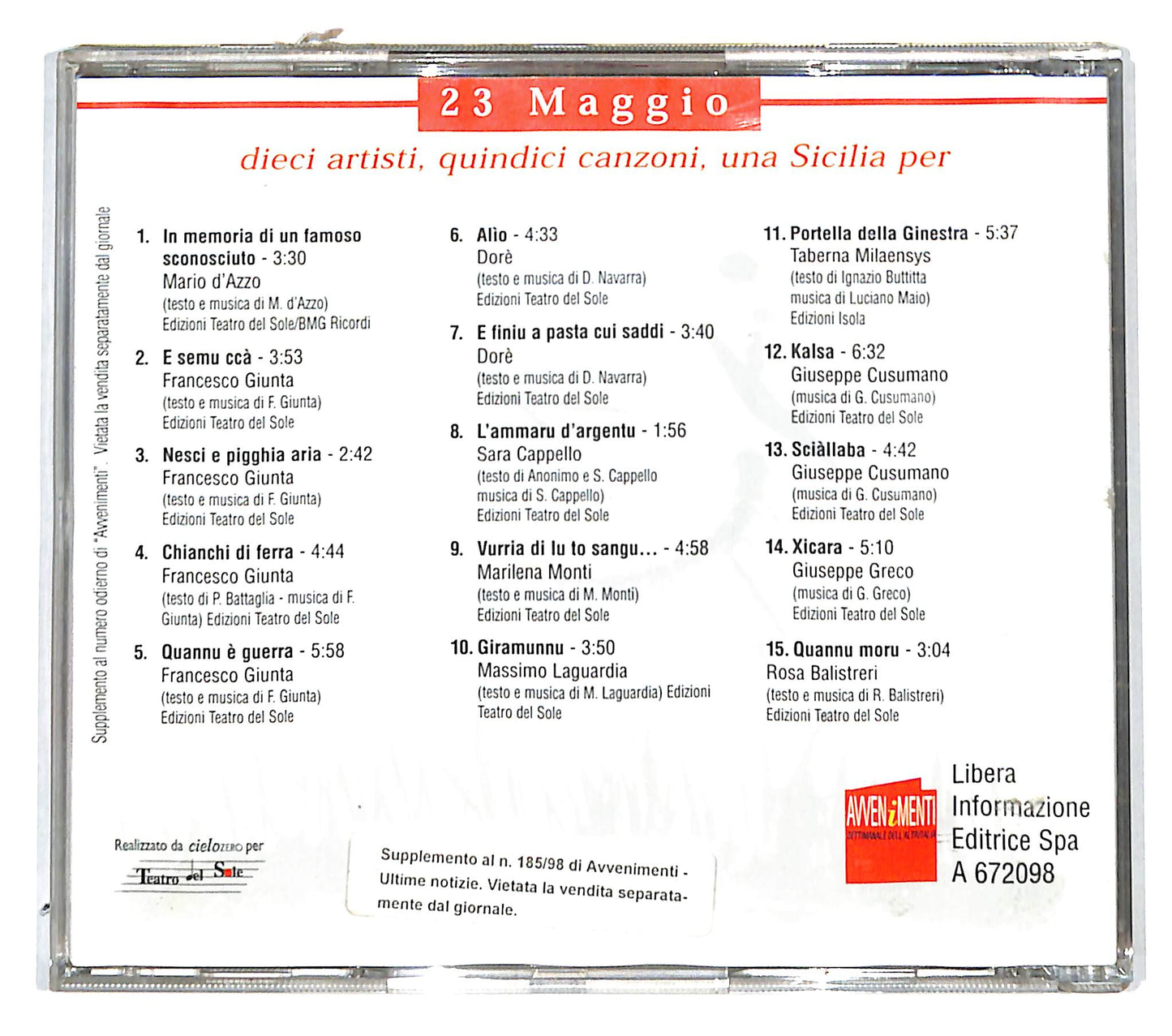 EBOND Various - 23 Maggio CD CB036324