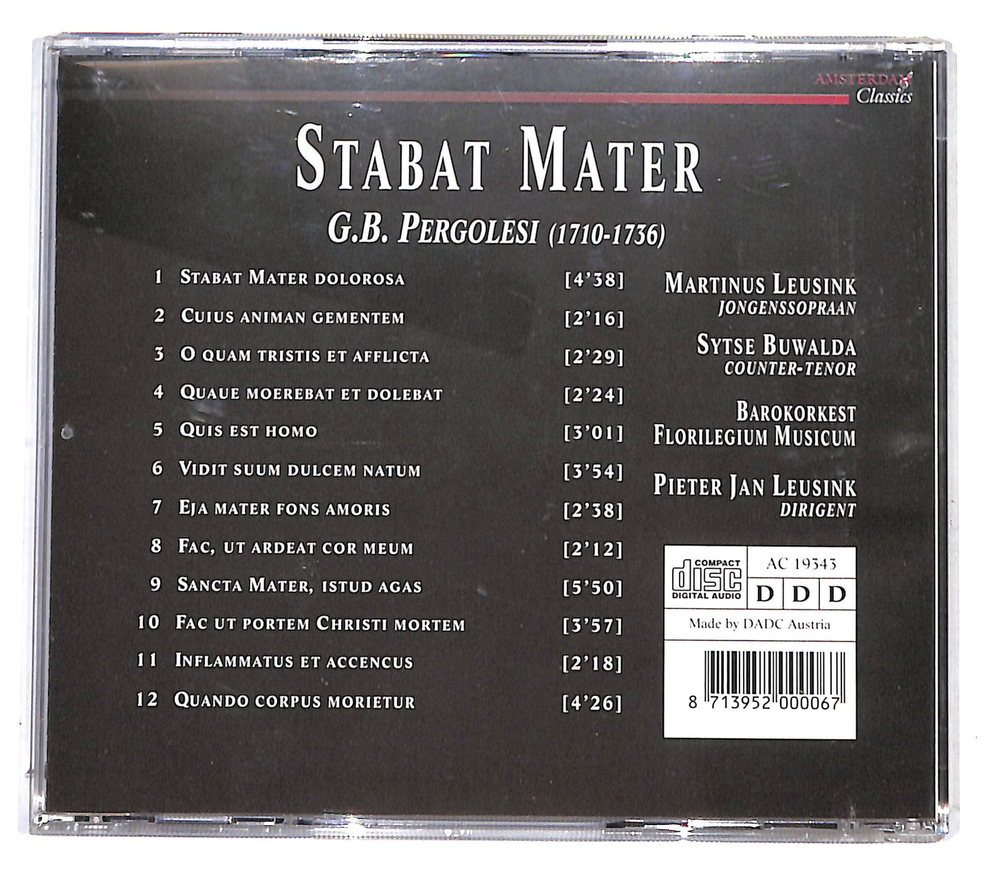 EBOND Stabat Mater - Pergolesi CD CB037354