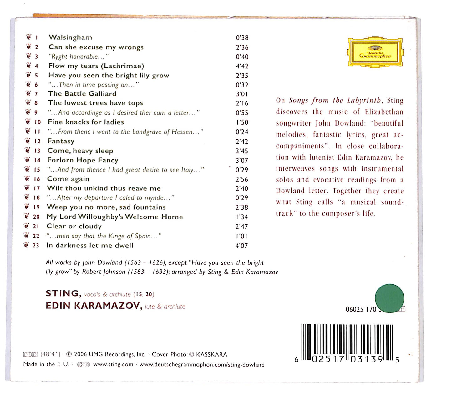 EBOND Sting - Songs From The Labyrinth CD CB037543