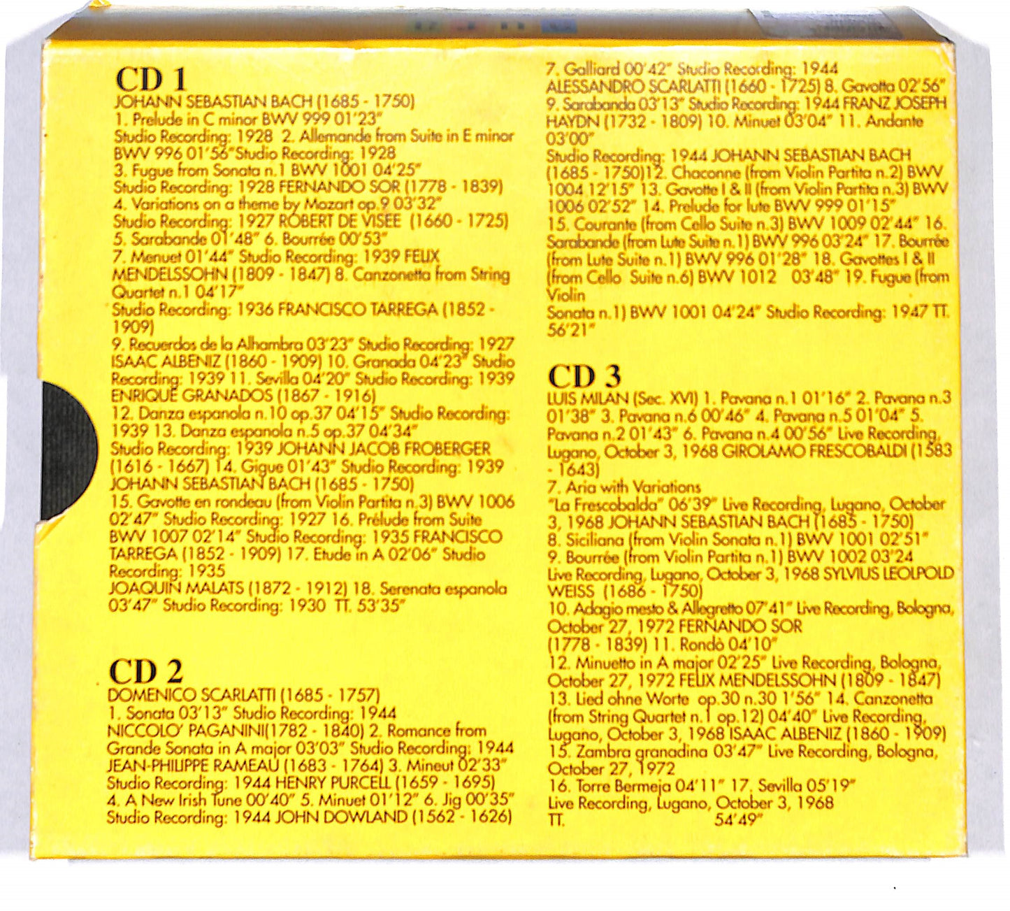 EBOND Andres Segovia - A Portrait box 3 cd CB038401