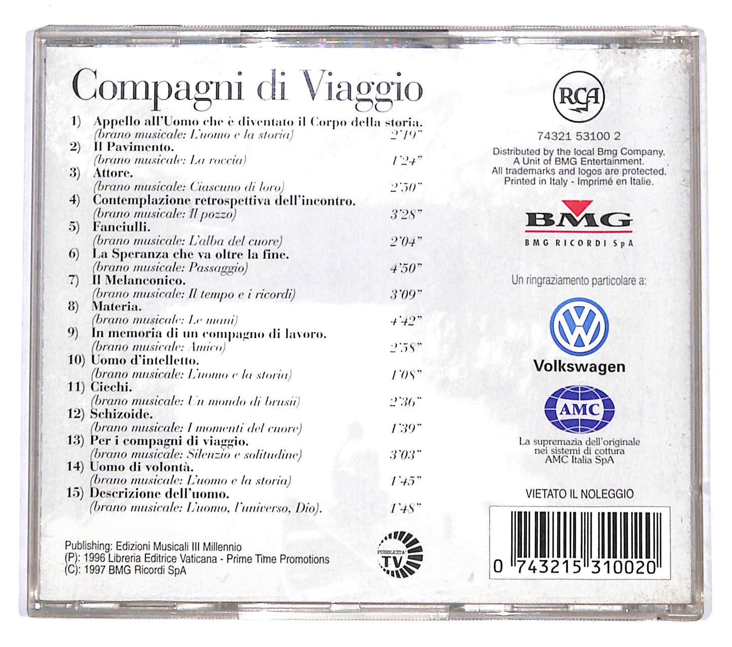 EBOND Vittorio Gassman - Compagni Di Viaggio CD CB038409