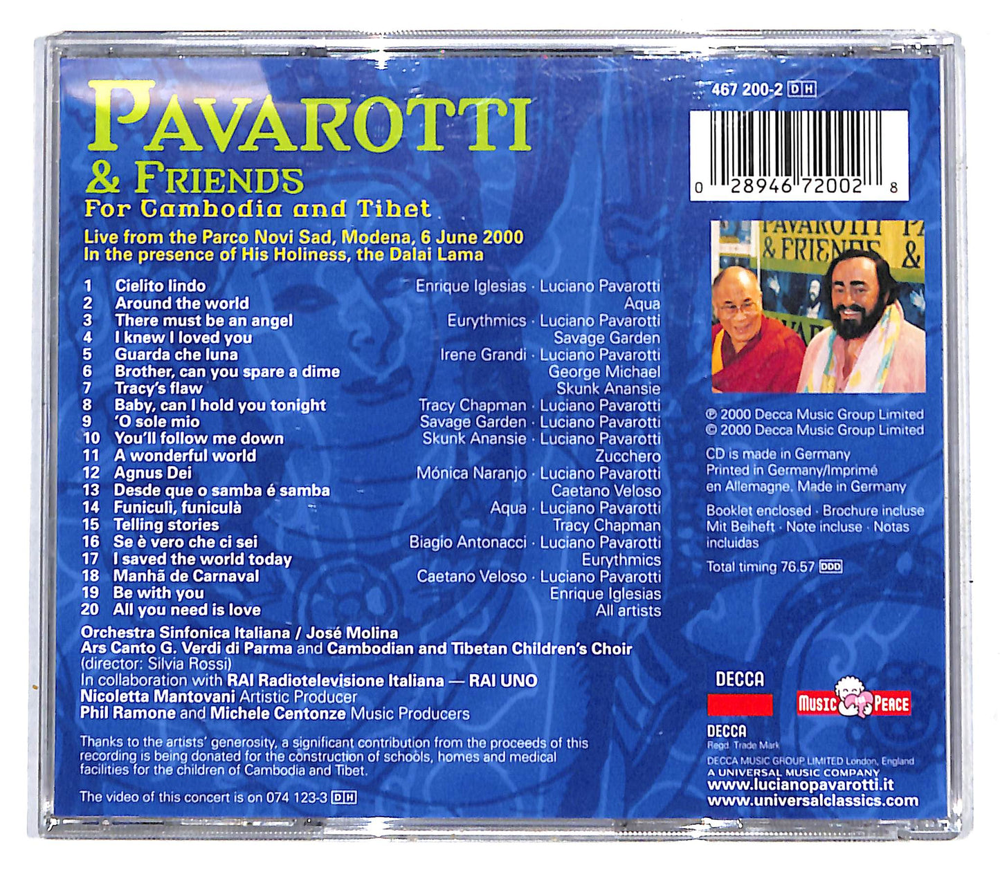 EBOND Pavarotti & Friends - For Cambodia And Tibet CD CB040328