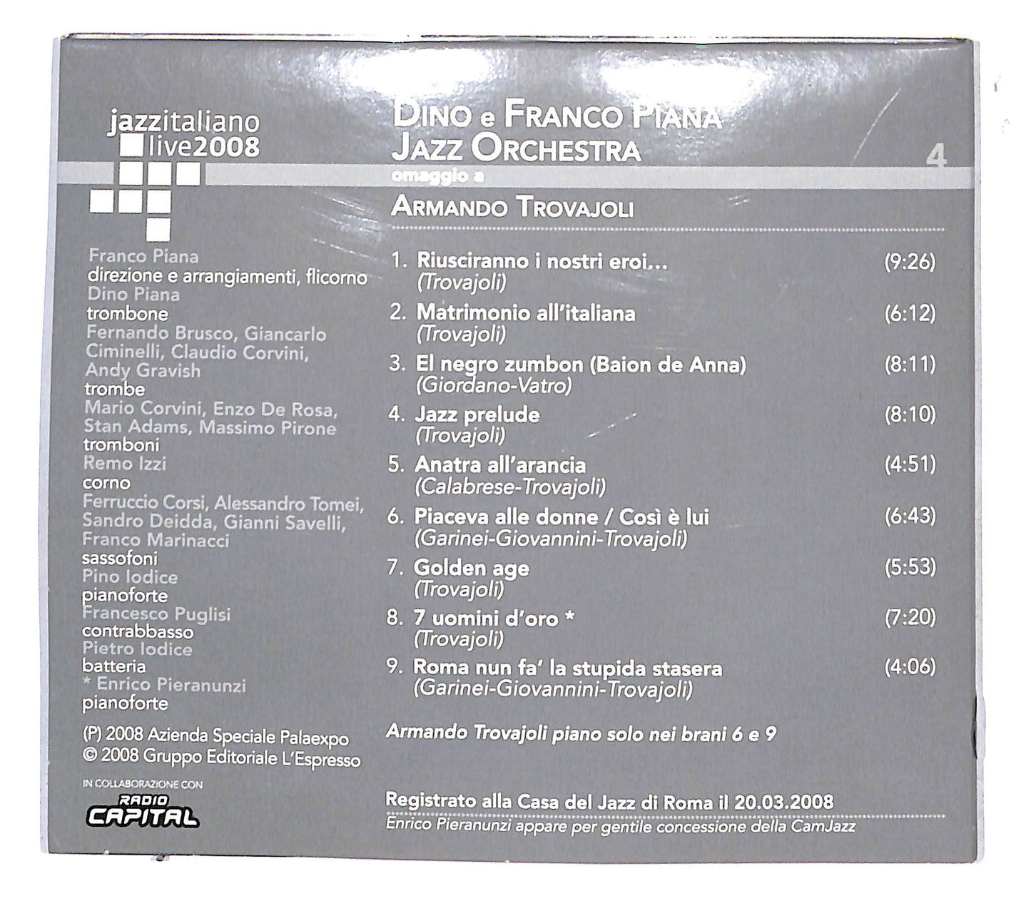 EBOND Dino E Franco Piana - Omaggio a Armando Trovajoli CD CB040715
