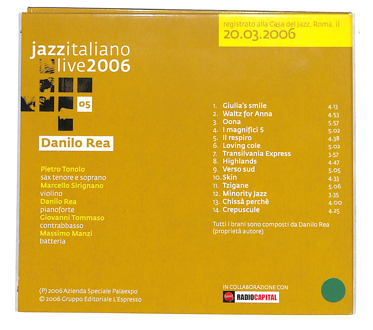 EBOND Danilo Rea - Jazzitaliano Live 2006 CD CB040752