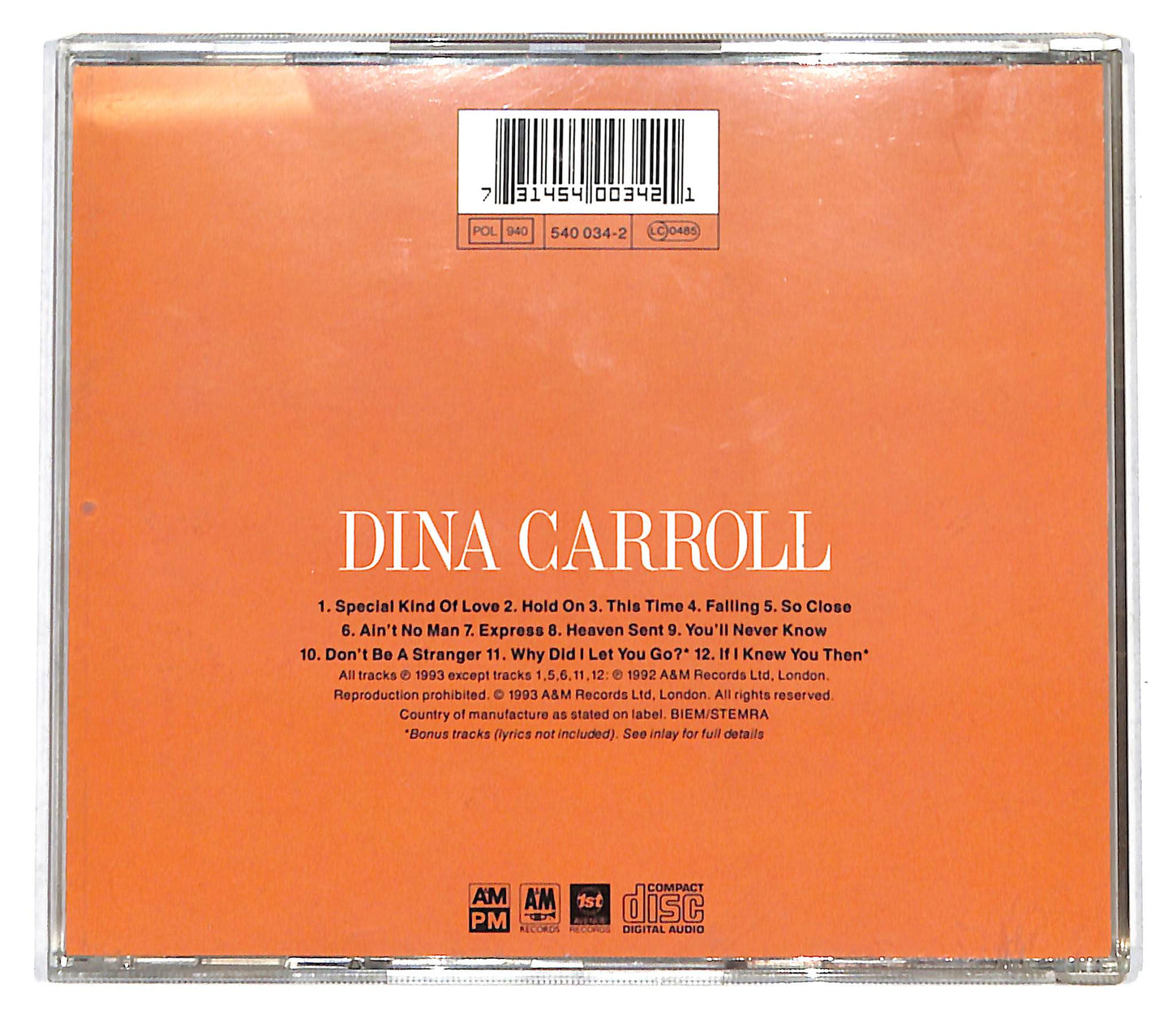 EBOND Dina Carroll - So Close CD CB040936