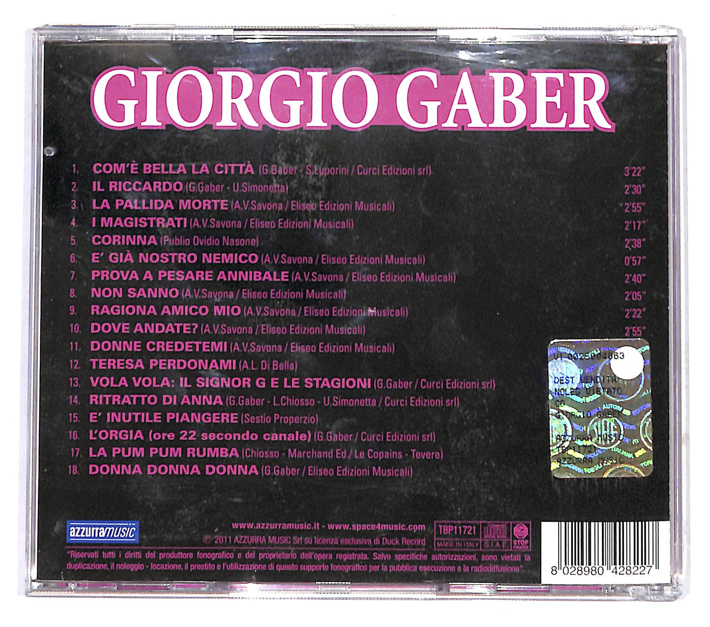 EBOND Giorgio Gaber - Giorgio Gaber CD CB041111