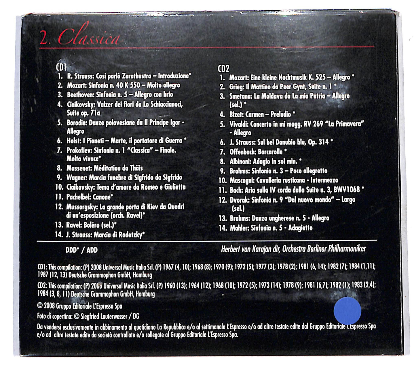 EBOND Herbert von Karajan - Dirige - 2 Classica DIGIPACK CD CB041318
