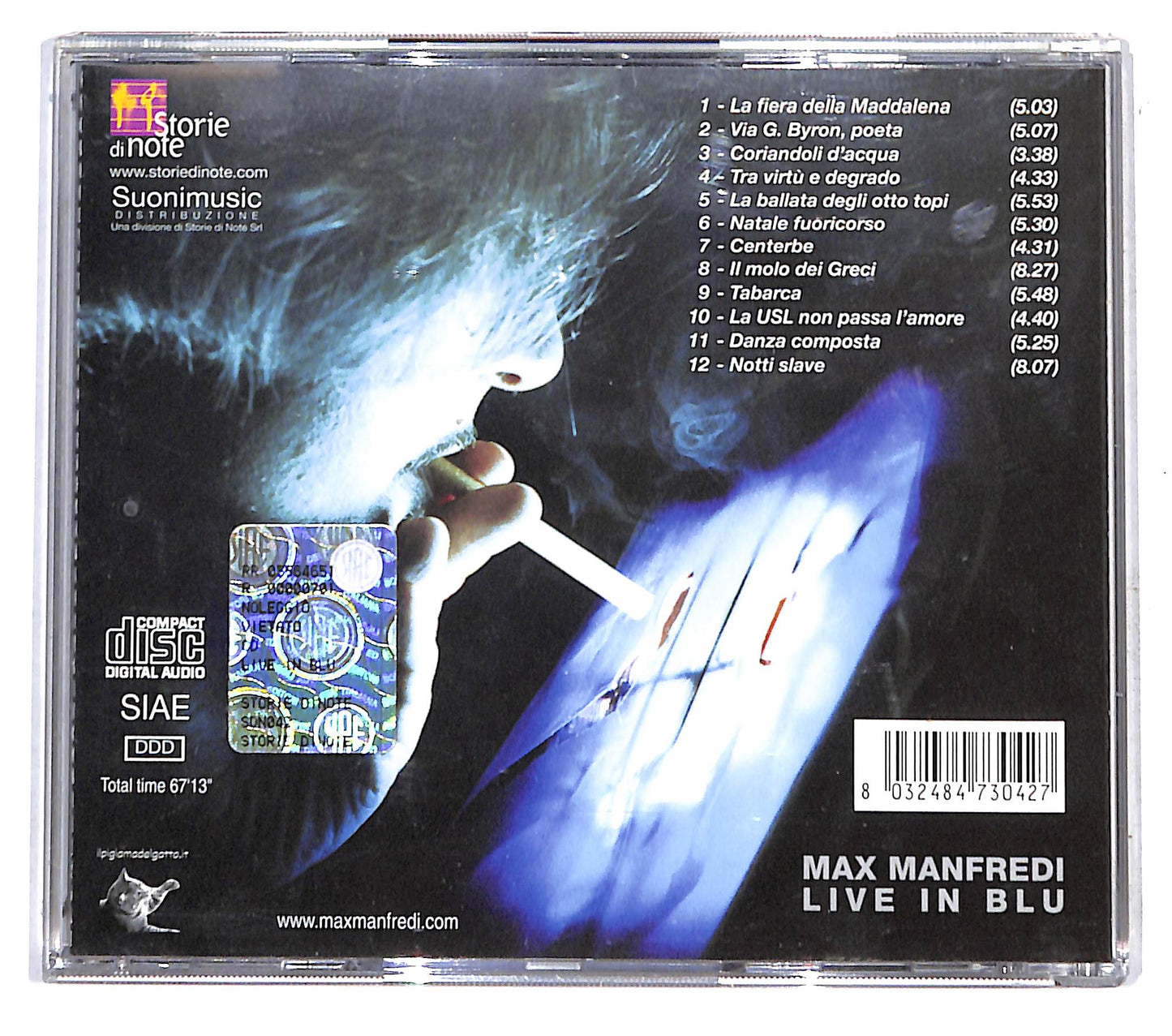 EBOND Max Manfredi - Live In Blu CD CB041329