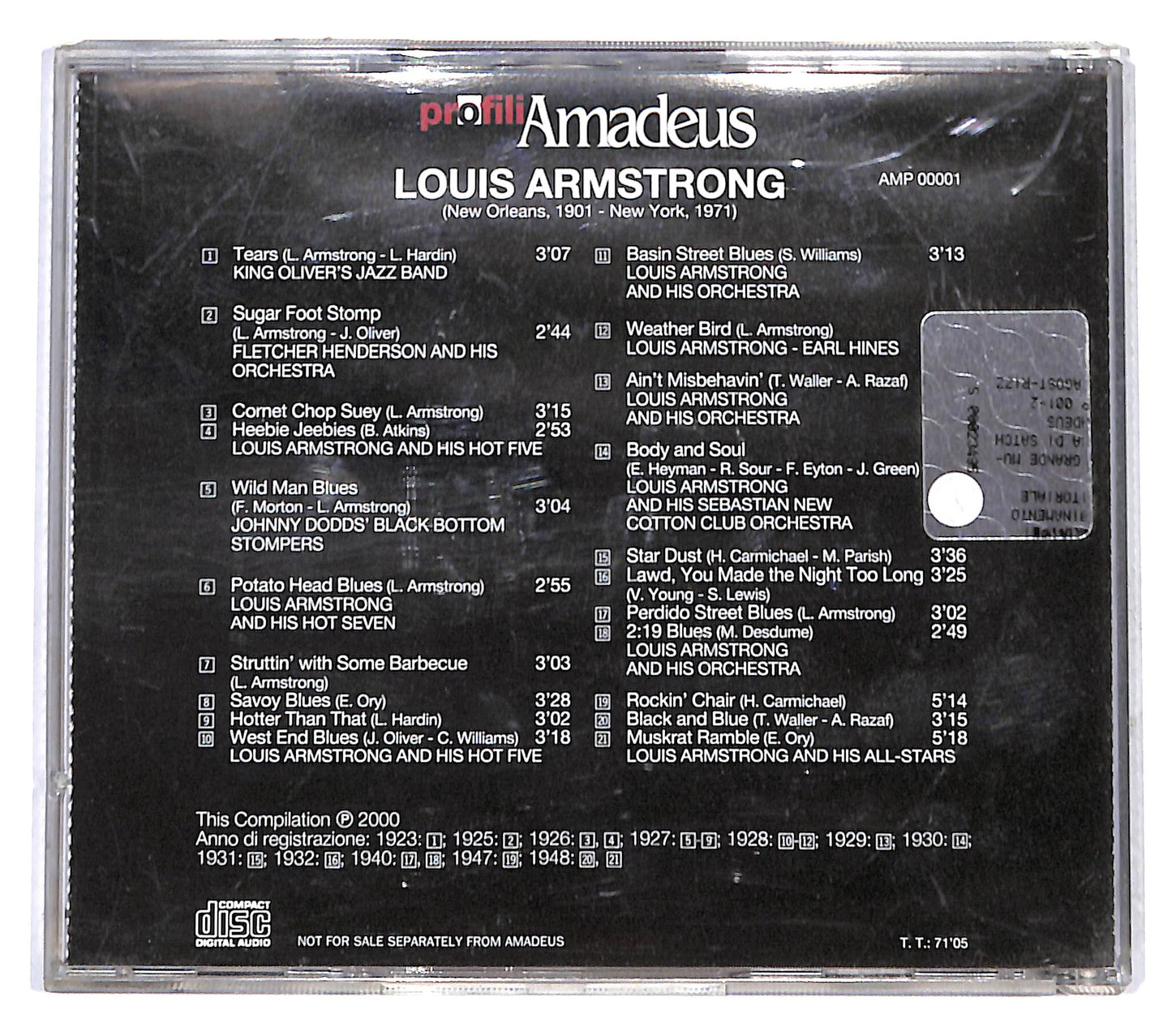 EBOND Louis Armstrong - La Grande Musica Di Satchmo: 1923-1948 CD CB041915